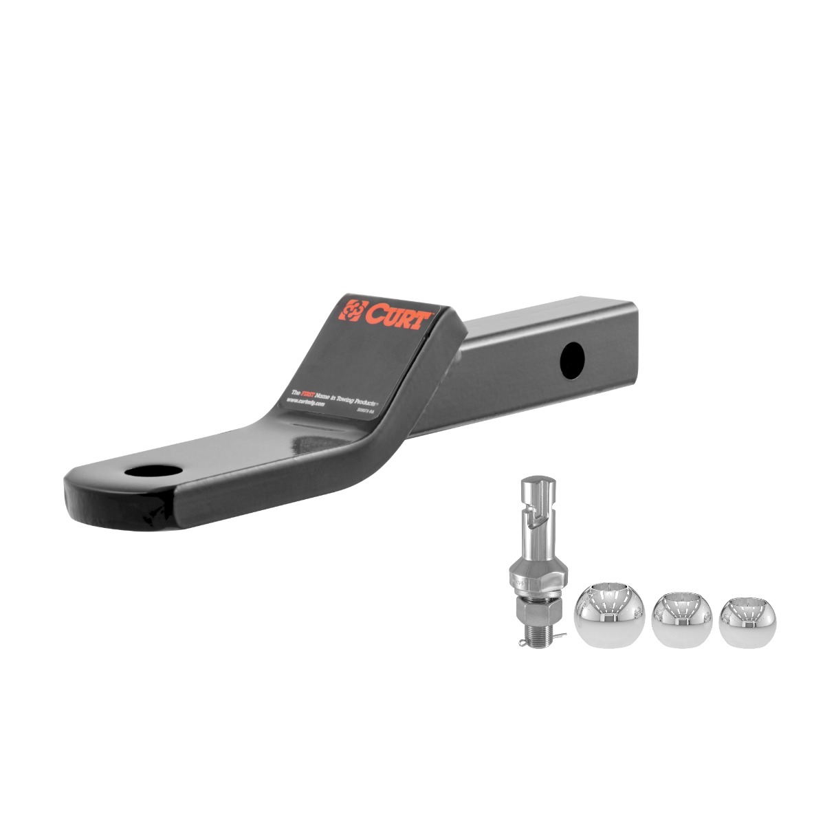 CURT Class 2 Ball Mount (1-1/4" Shank, 3,500 lbs, 1" Drop, 7-13/16" Long) Trailer Hitch Ball Mount with Switch Ball Trailer Ball (1-7/8", 2", 2-5/16" Balls, 1" x 2-1/4" Shank) thumbnail 0