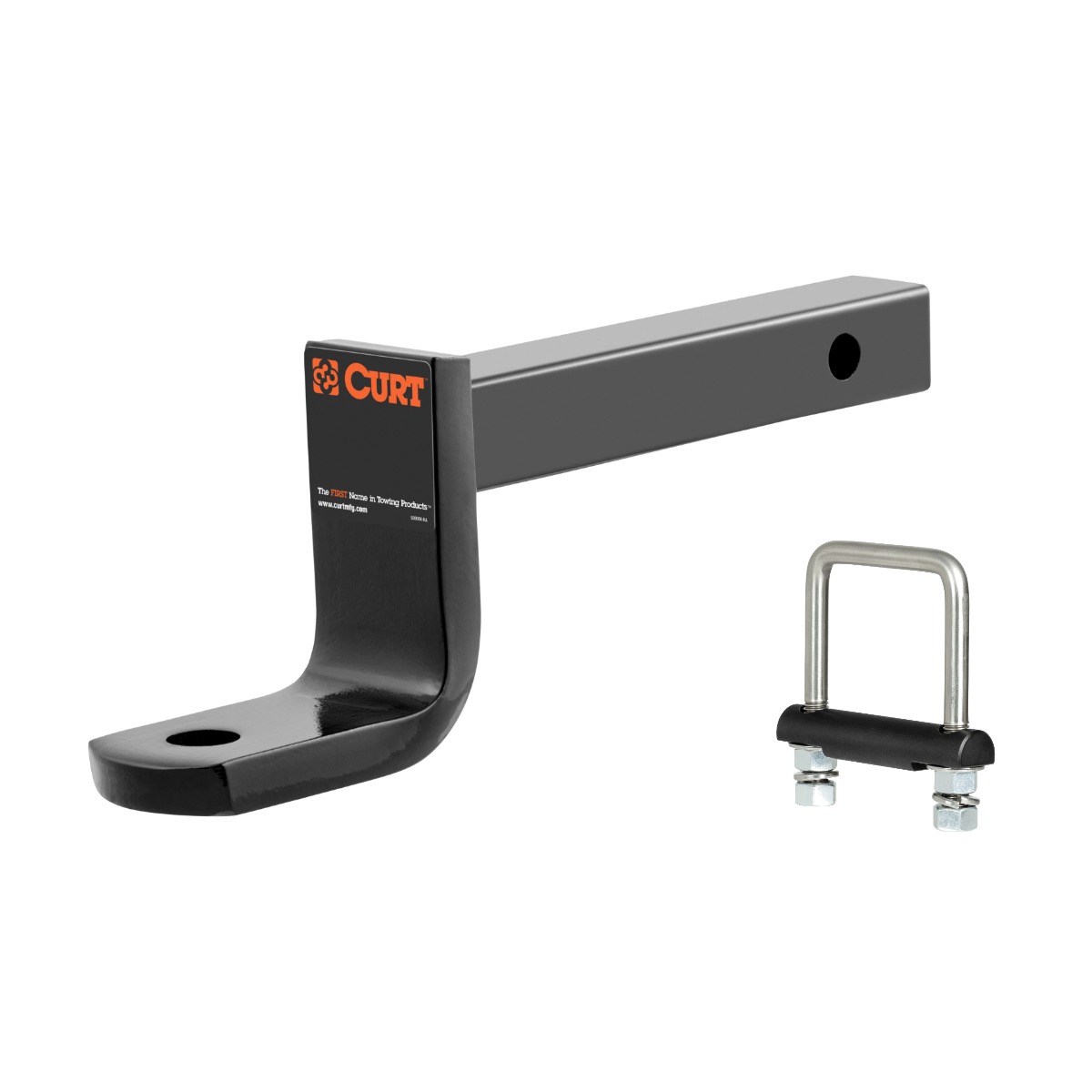 CURT Class 2 Ball Mount (1-1/4" Shank, 3,500 lbs, 3-1/4" Drop, 9-3/8" Long) Trailer Hitch Ball Mount with Anti-Rattle Hitch Clamp for 2" Receiver thumbnail 0