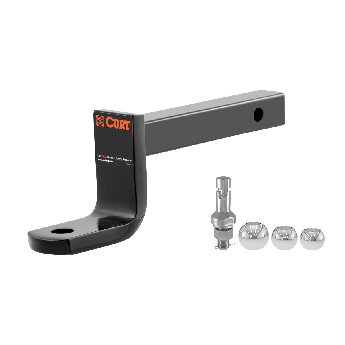 CURT Class 2 Ball Mount (1-1/4" Shank, 3,500 lbs., 3-1/4" Drop, 9-3/8" Long) Trailer Hitch Ball Mount with Switch Ball Trailer Ball (1-7/8", 2", 2-5/16" Balls, 1" x 2-1/4" Shank) thumbnail 0