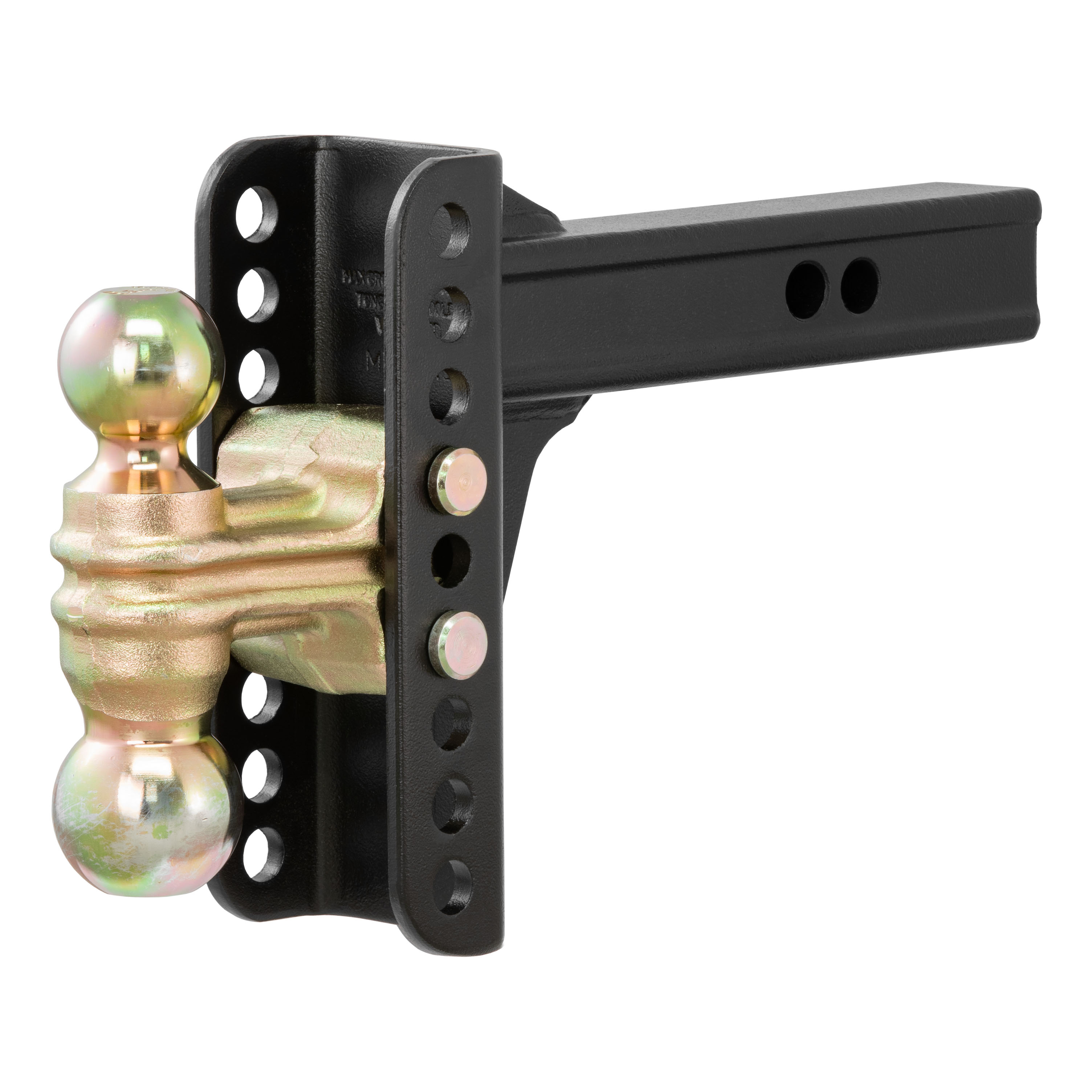 CURT 2" Shank, 14,000 lbs, 6" Drop Adjustable Channel Mount Trailer Hitch Ball Mount with 5/8" Diameter Channel Mount Lock & Trailer Hitch Lock thumbnail 1