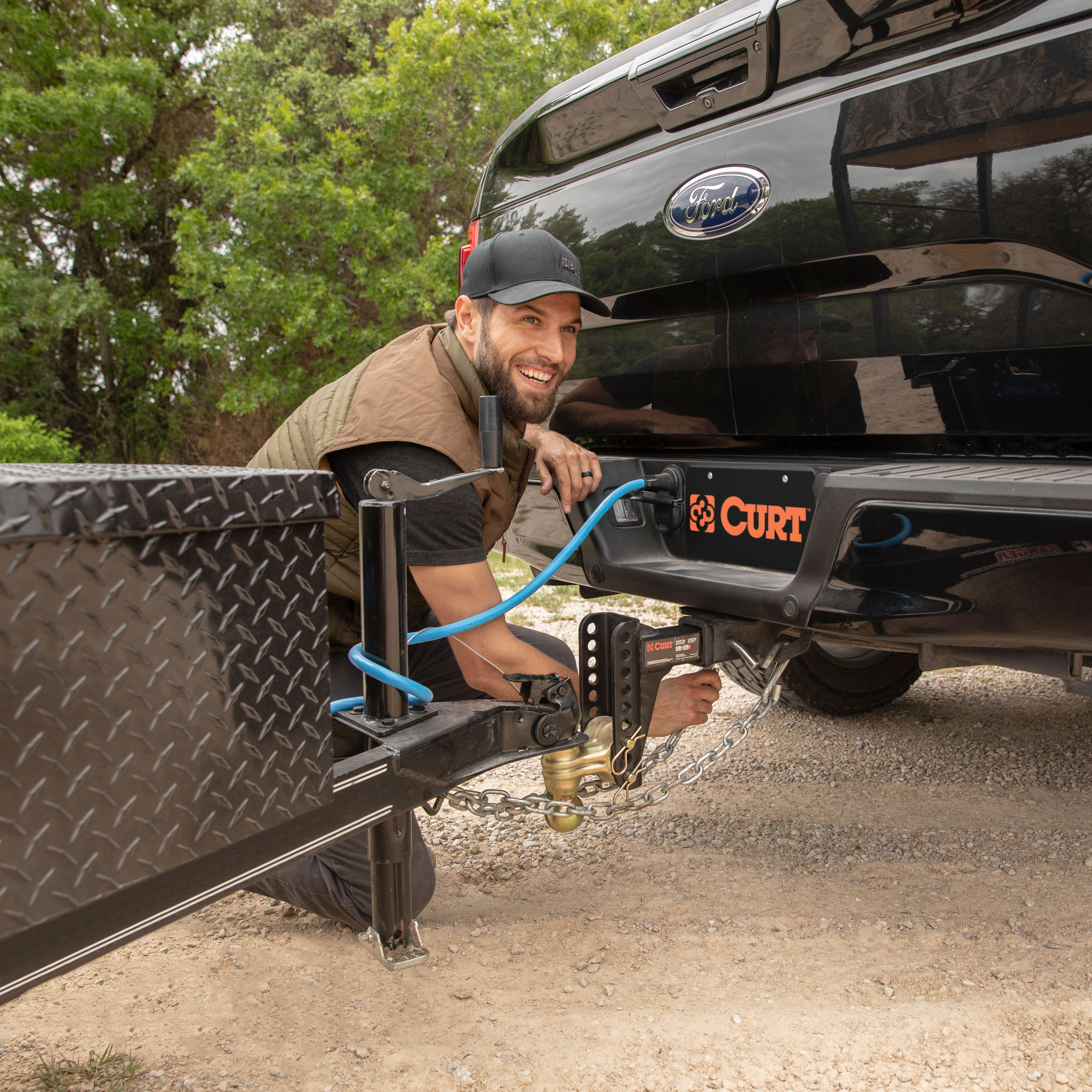 CURT 2" Shank, 14,000 lbs, 6" Drop Adjustable Channel Mount Trailer Hitch Ball Mount with 5/8" Diameter Channel Mount Lock & Trailer Hitch Lock thumbnail 2