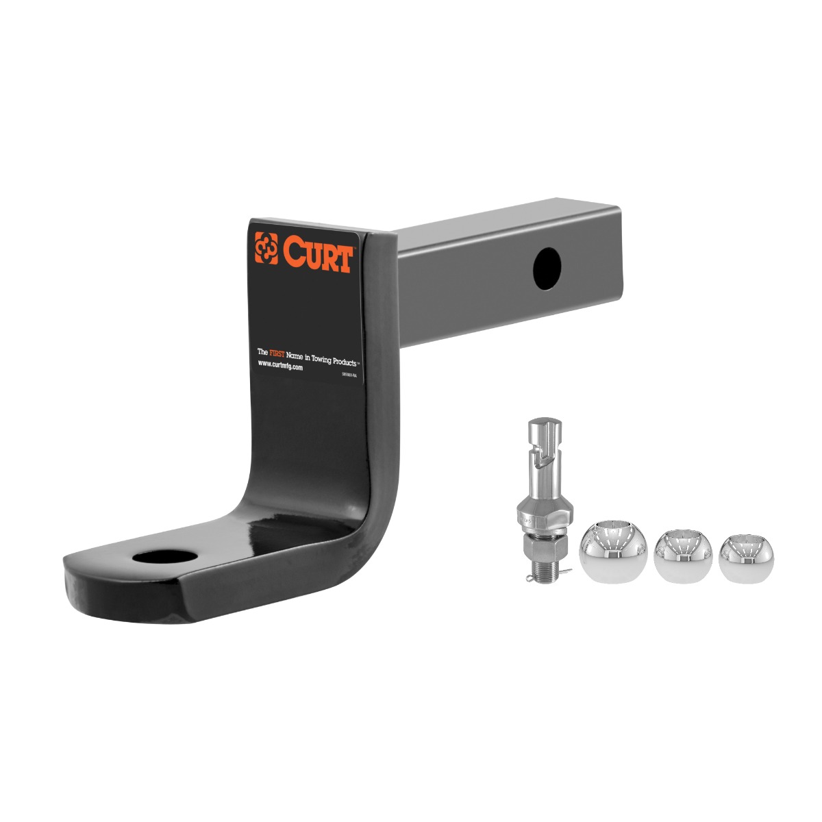 CURT Class 2 Ball Mount (1-1/4" Shank, 3,500 lbs, 3-1/4" Drop, 6-1/4" Long) Trailer Hitch Ball Mount with Switch Ball Trailer Ball (1-7/8", 2", 2-5/16" Balls, 1" x 2-1/4" Shank) thumbnail 0