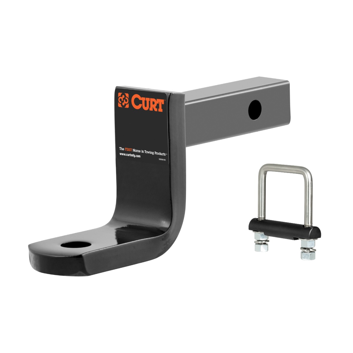 CURT Class 2 Ball Mount (1-1/4" Shank, 3,500 lbs, 3-1/4" Drop, 6-1/4" Long) Trailer Hitch Ball Mount with Anti-Rattle Hitch Clamp for 2" Receiver thumbnail 0