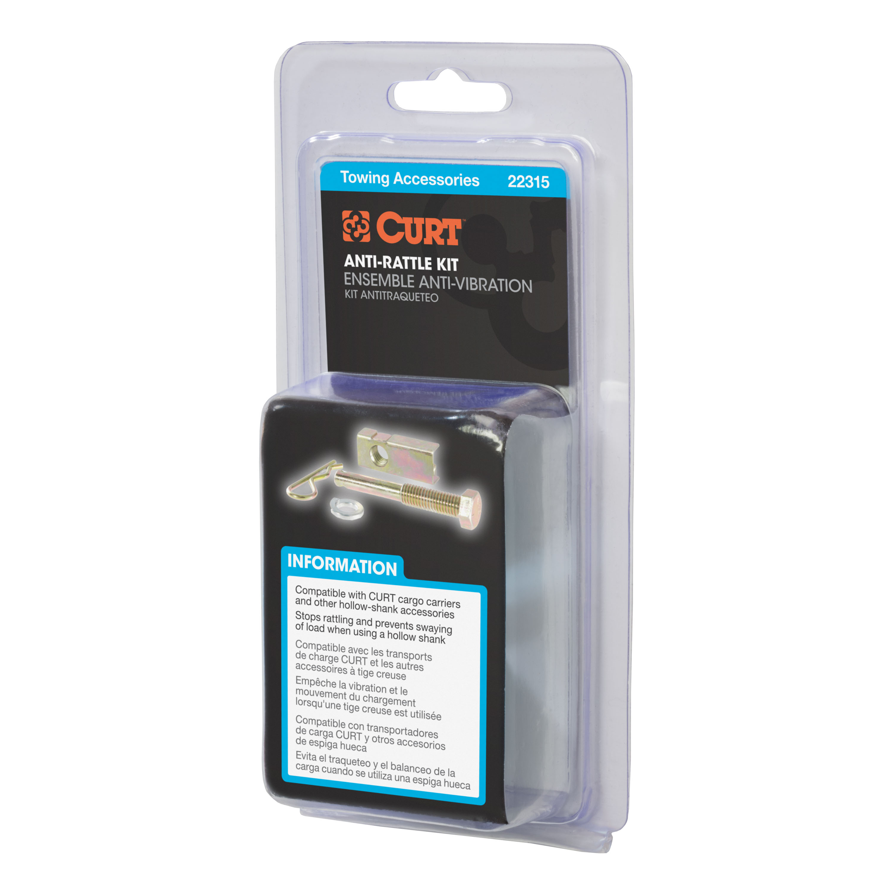 CURT 45026 Class 1 Trailer Hitch Ball Mount 2,000 lbs, 1-1/4-Inch Receiver, 3-1/4-Inch Drop, 2-5/8-Inch Rise with Anti-Rattle Hitch Pin & Shim thumbnail 7