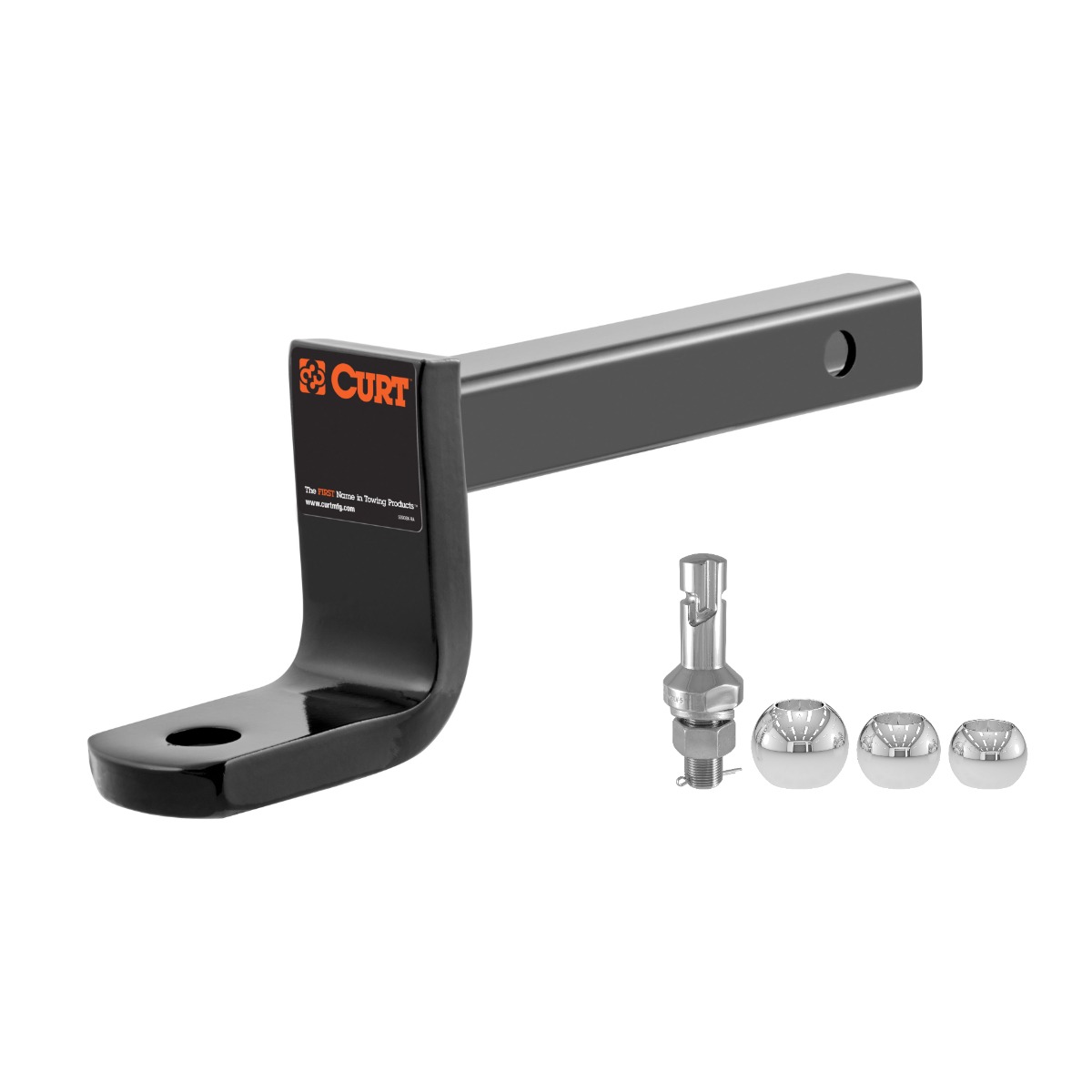 CURT 45026 Class 1 Trailer Hitch Ball Mount 2,000 lbs, 1-1/4-Inch Receiver, 3-1/4-Inch Drop, 2-5/8-Inch Rise with Switch Ball Trailer Ball (1-7/8", 2", 2-5/16") & 1" x 2-1/4" Shank thumbnail 0