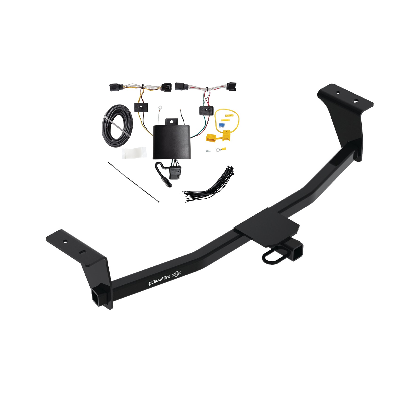 2021-2024 Acura TLX Draw-Tite Class 1 Trailer Hitch, 1-1/4 Inch Square Receiver Bundle w/ Plug-n-Play T-One Wiring Harness thumbnail 0
