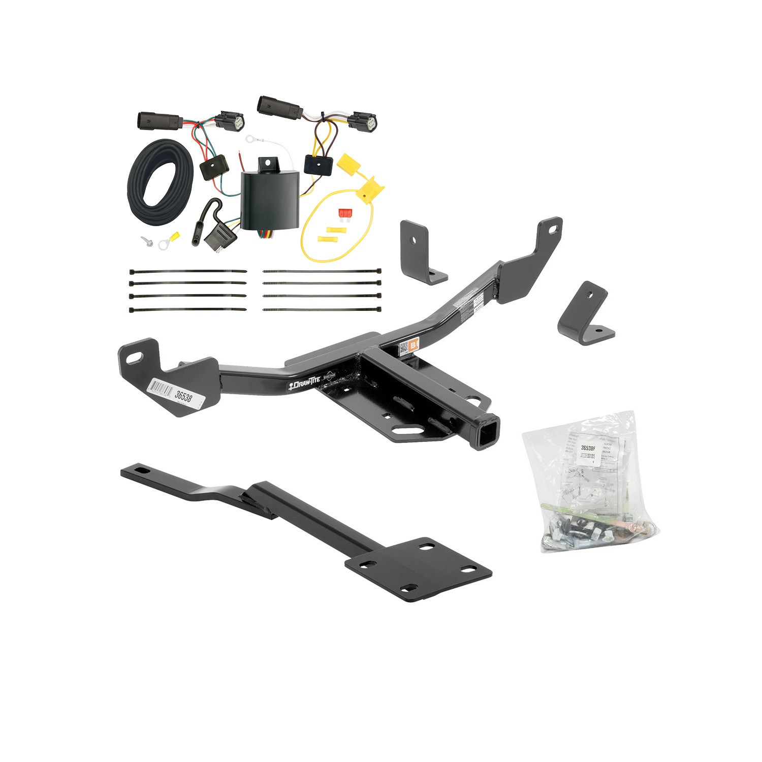 2014-2017 Buick Regal Draw-tite Class 2 Trailer Hitch, 1-1/4 Inch Square Receiver Bundle w/ Plug-n-Play T-One Wiring Harness thumbnail 0