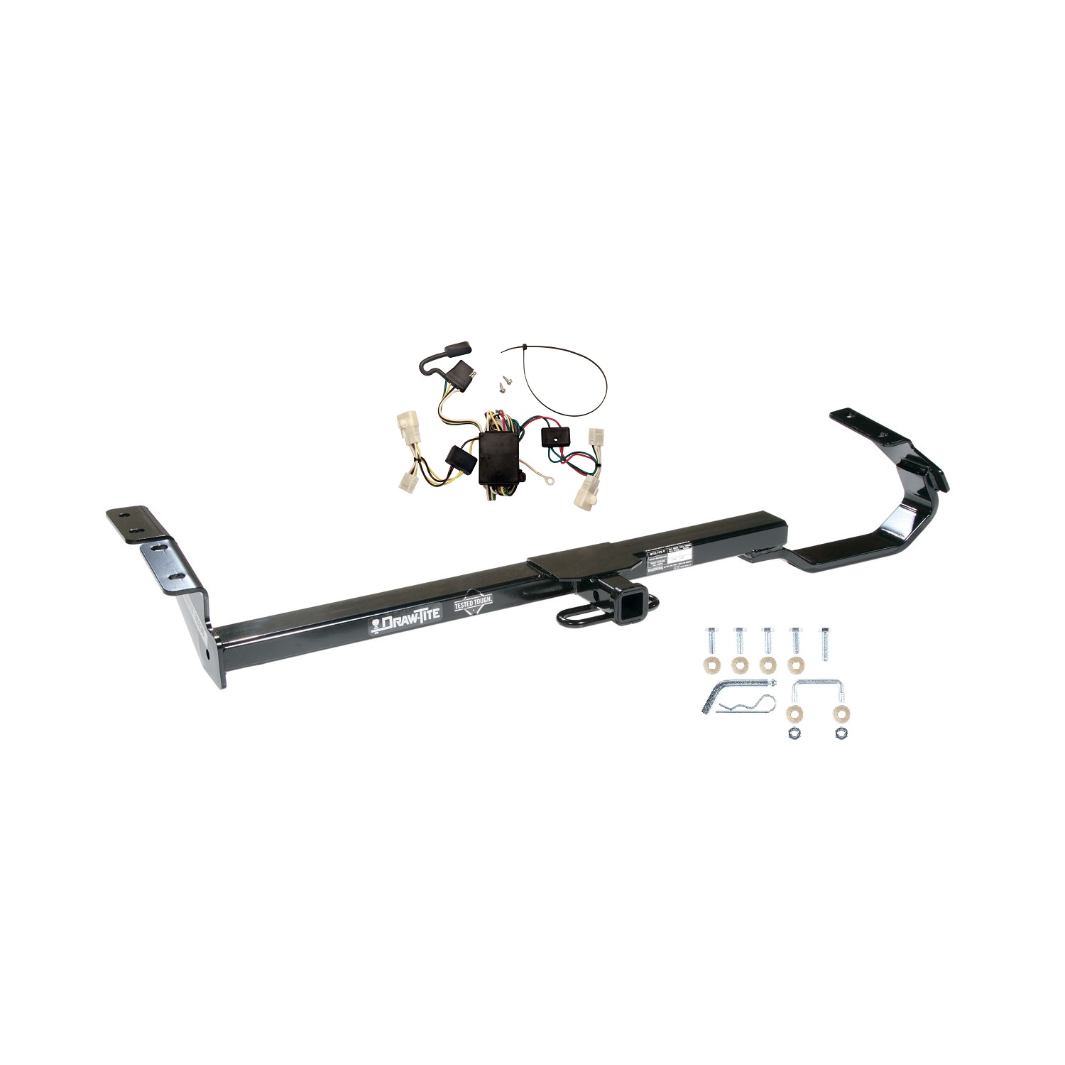 2002-2004 Toyota Camry Sedan Draw-tite Class 2 Trailer Hitch, 1-1/4 Inch Square Receiver Bundle w/ Plug-n-Play T-One Wiring Harness thumbnail 0