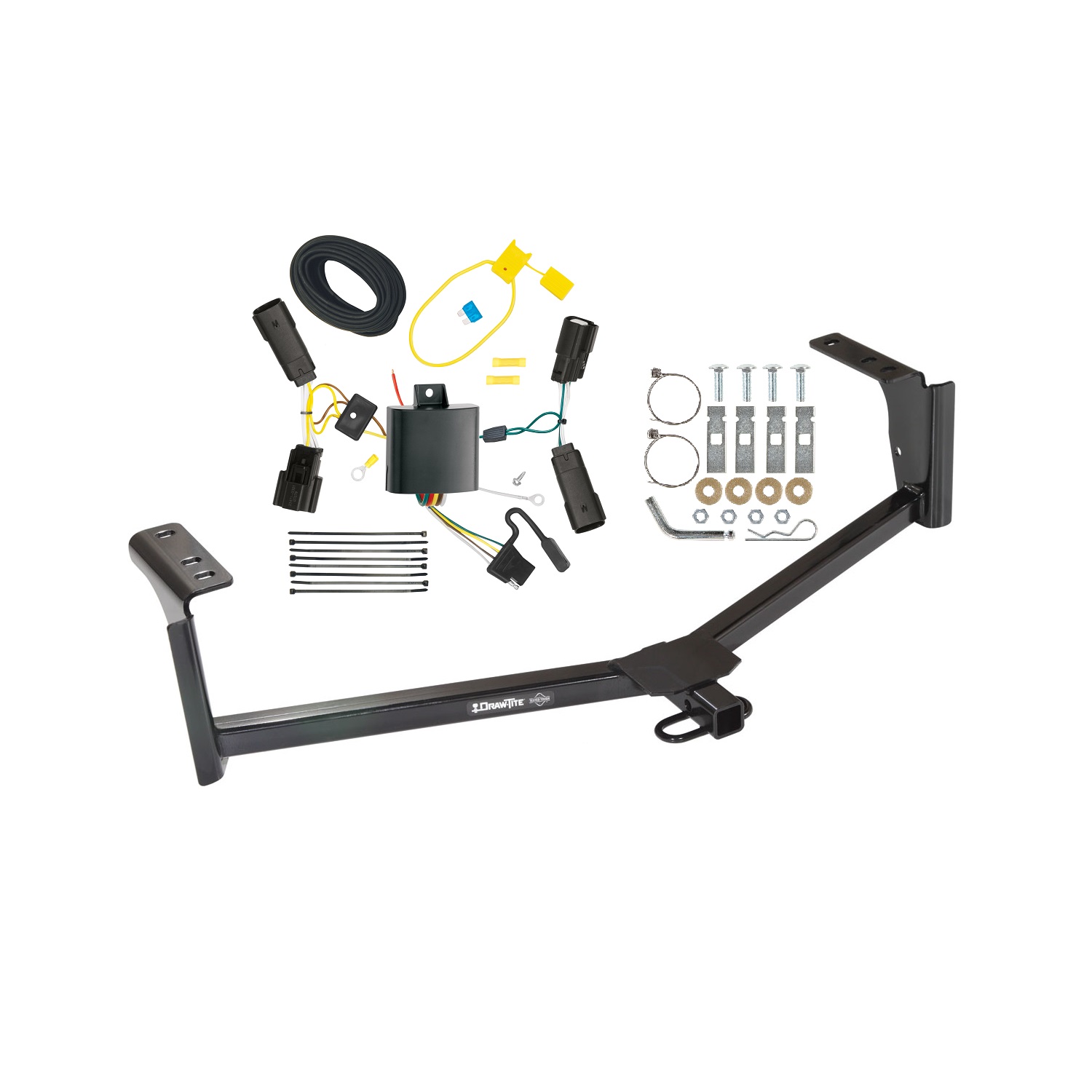 2013-2020 Ford Fusion Except Sport Draw-tite Class 1 Trailer Hitch, 1-1/4 Inch Square Receiver Bundle w/ Plug-n-Play T-One Wiring Harness thumbnail 0