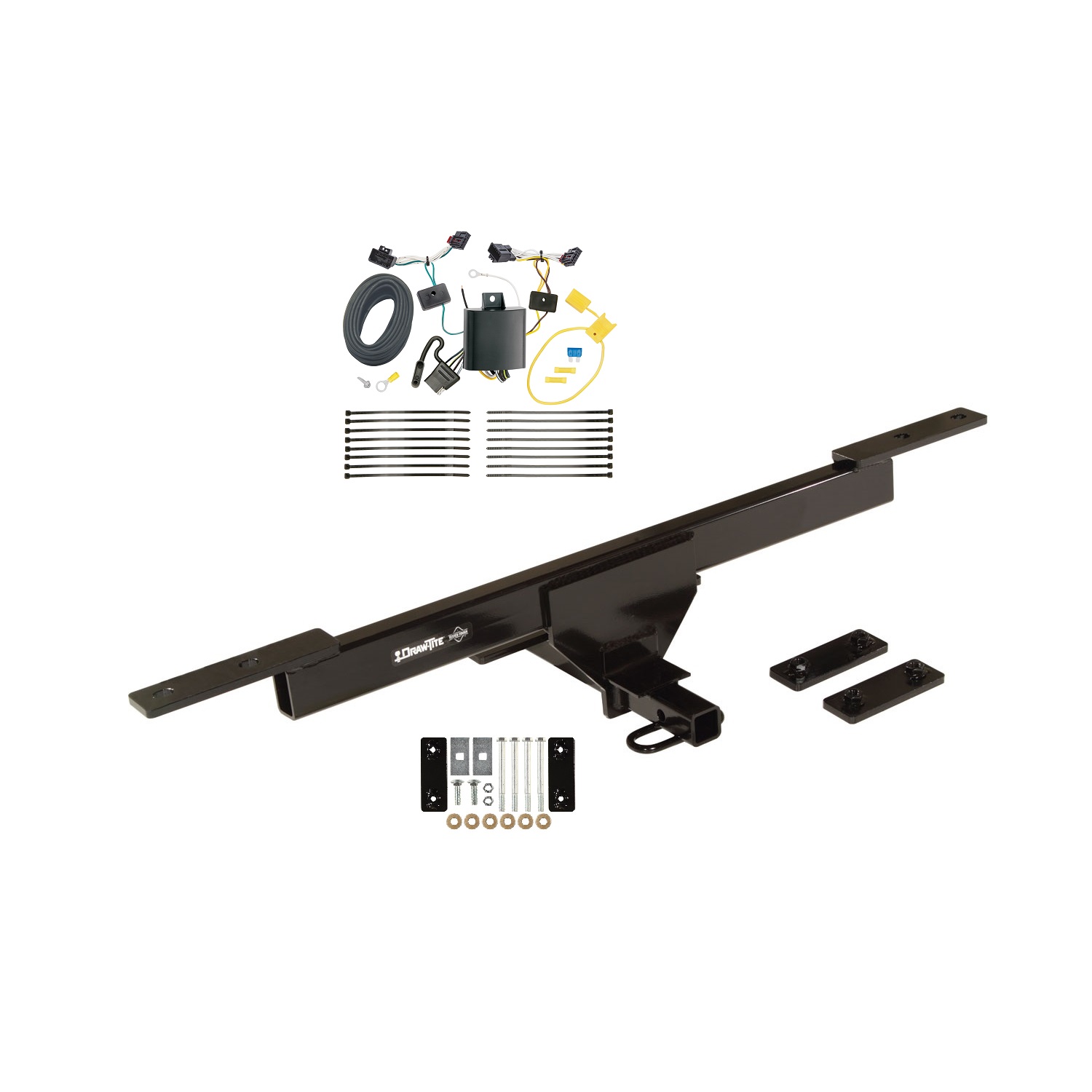 2016-2019 Volkswagen Passat SE & SEL Only Draw-tite Class 1 Trailer Hitch, 1-1/4 Inch Square Receiver Bundle w/ Plug-n-Play T-One Wiring Harness thumbnail 0