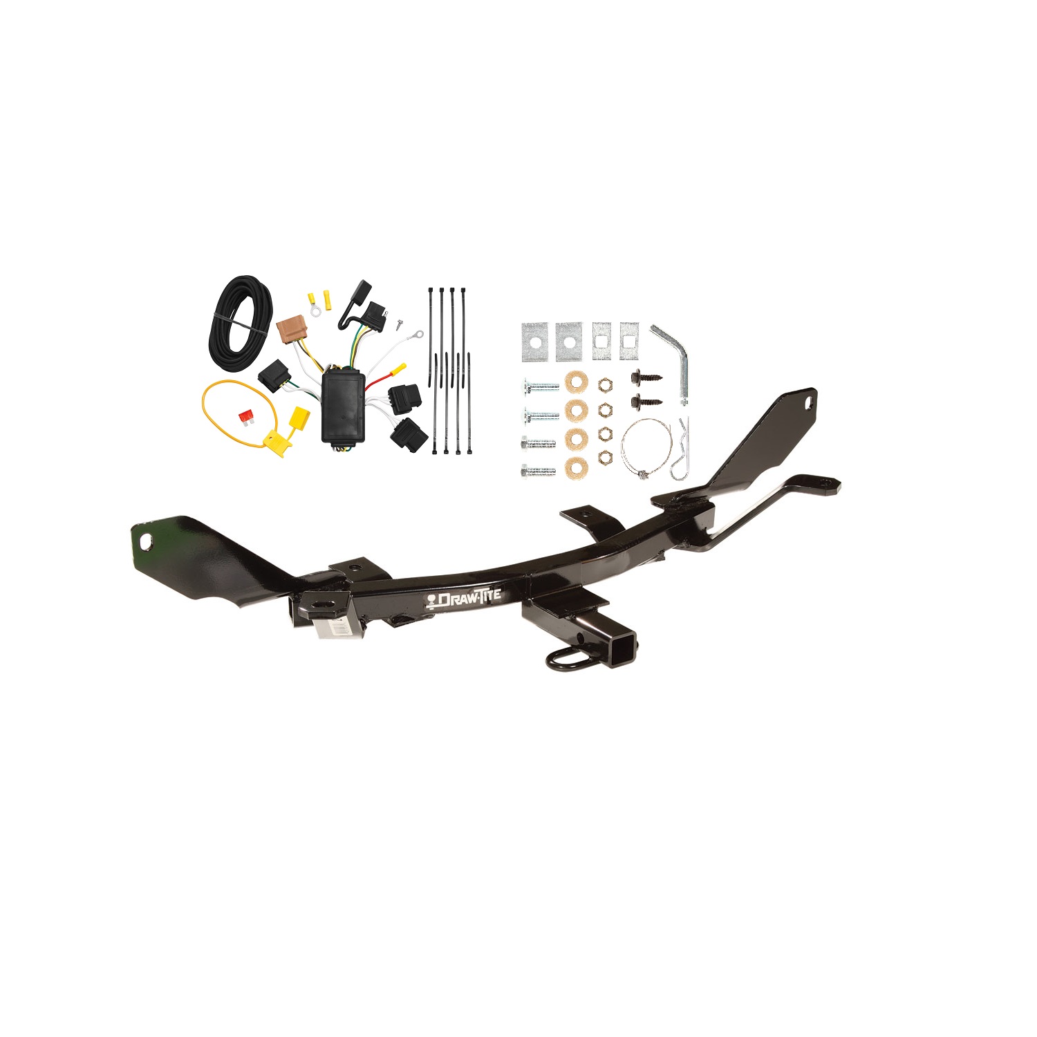 2006-2009 Ford Fusion Draw-tite Class 1 Trailer Hitch, 1-1/4 Inch Square Receiver Bundle w/ Plug-n-Play T-One Wiring Harness thumbnail 0