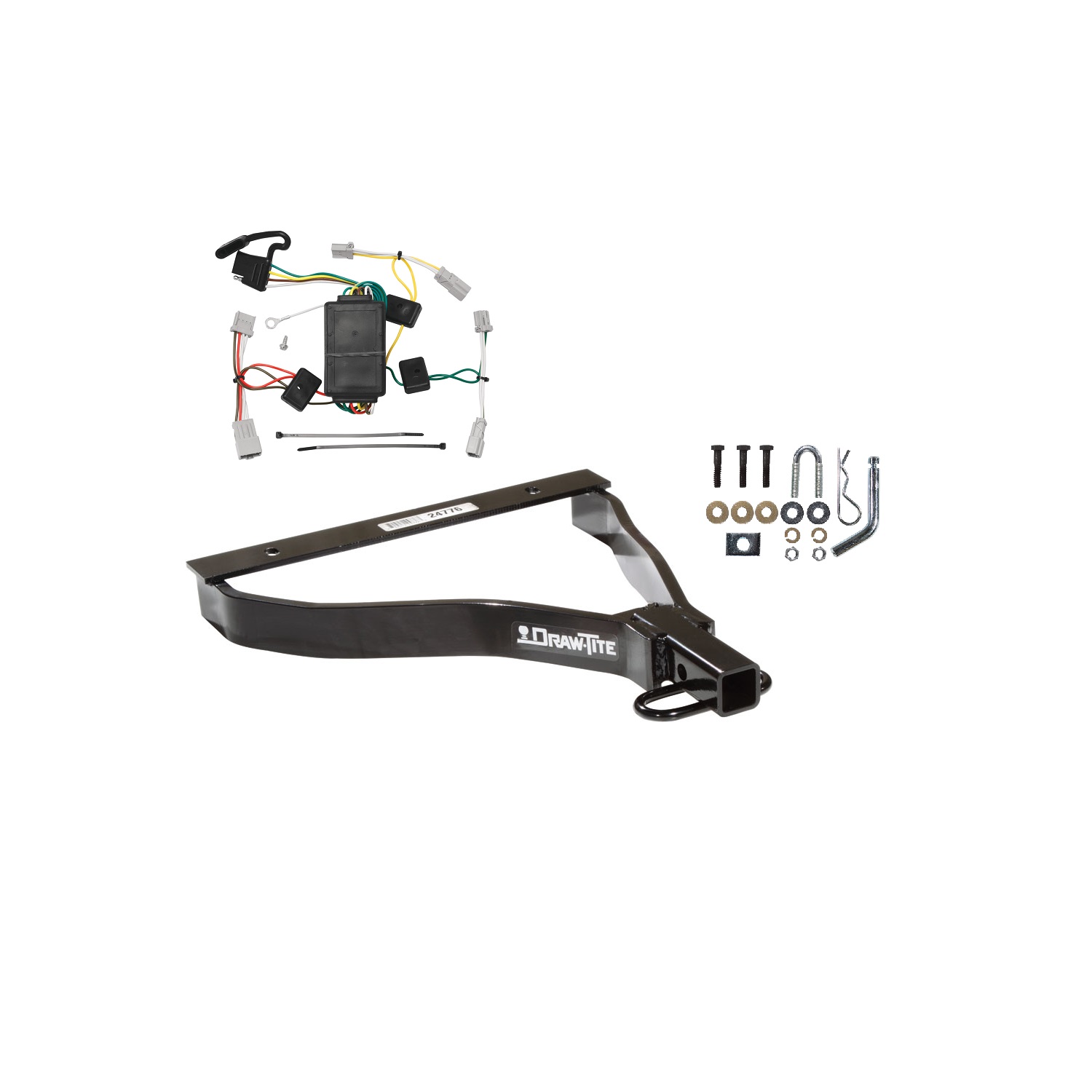 2007-2008 Honda Fit Draw-tite Class 1 Trailer Hitch, 1-1/4 Inch Square Receiver Bundle w/ Plug-n-Play T-One Wiring Harness thumbnail 0