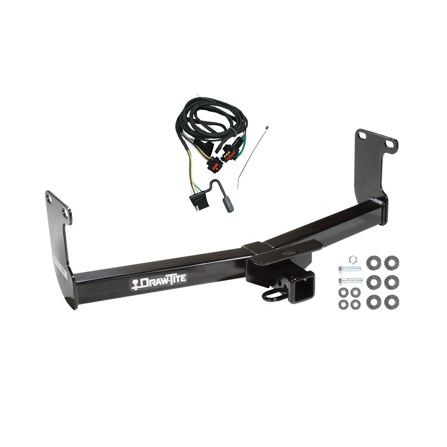 2006-2009 Mitsubishi Raider Draw-tite Class 3 Trailer Hitch, 2 Inch Square Receiver Bundle w/ Plug-n-Play T-One Wiring Harness thumbnail 0