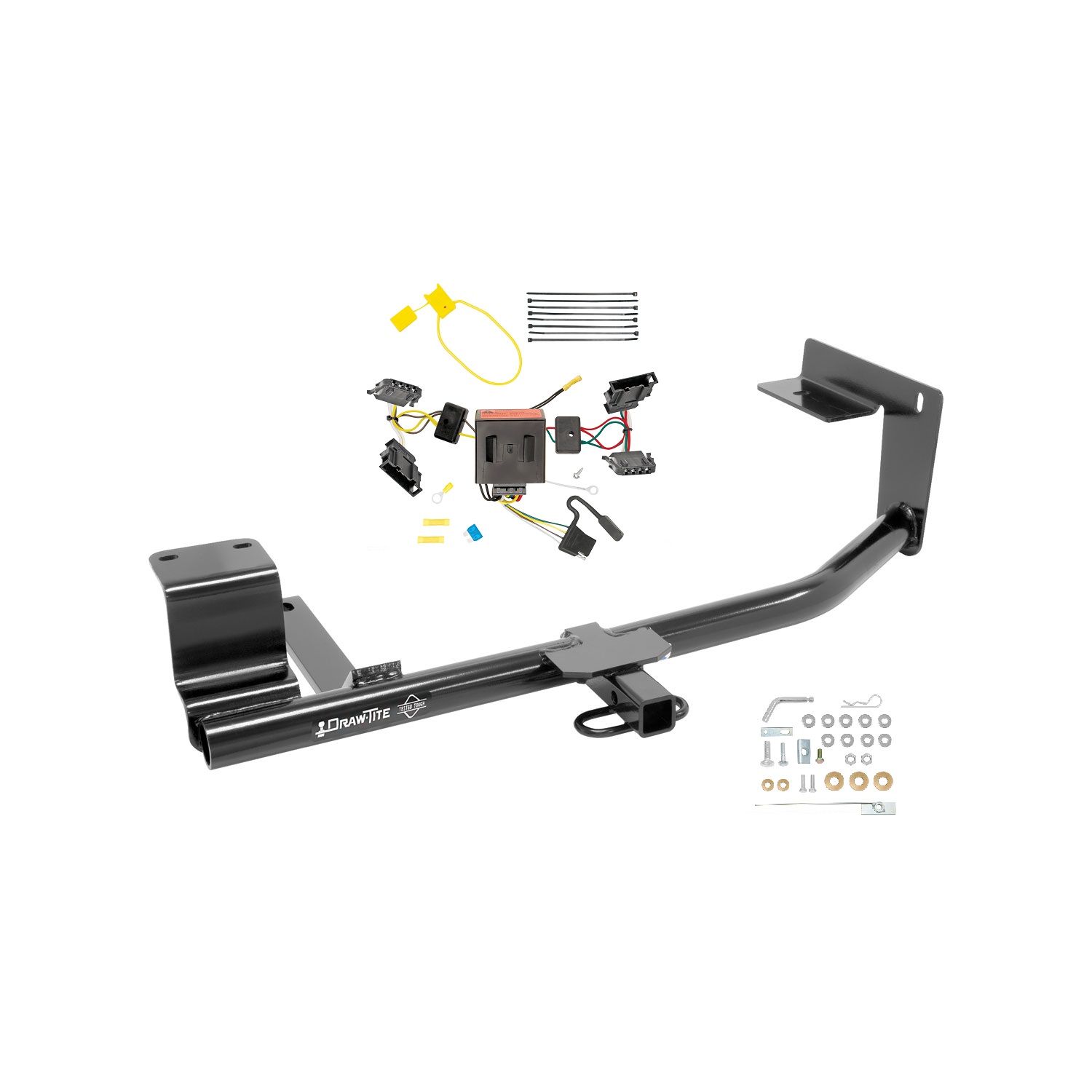 2015-2018 Volkswagen Jetta Sedan, Except Hybrid & TDI Draw-tite Class 1 Trailer Hitch, 1-1/4 Inch Square Receiver Bundle w/ Plug-n-Play T-One Wiring Harness thumbnail 0