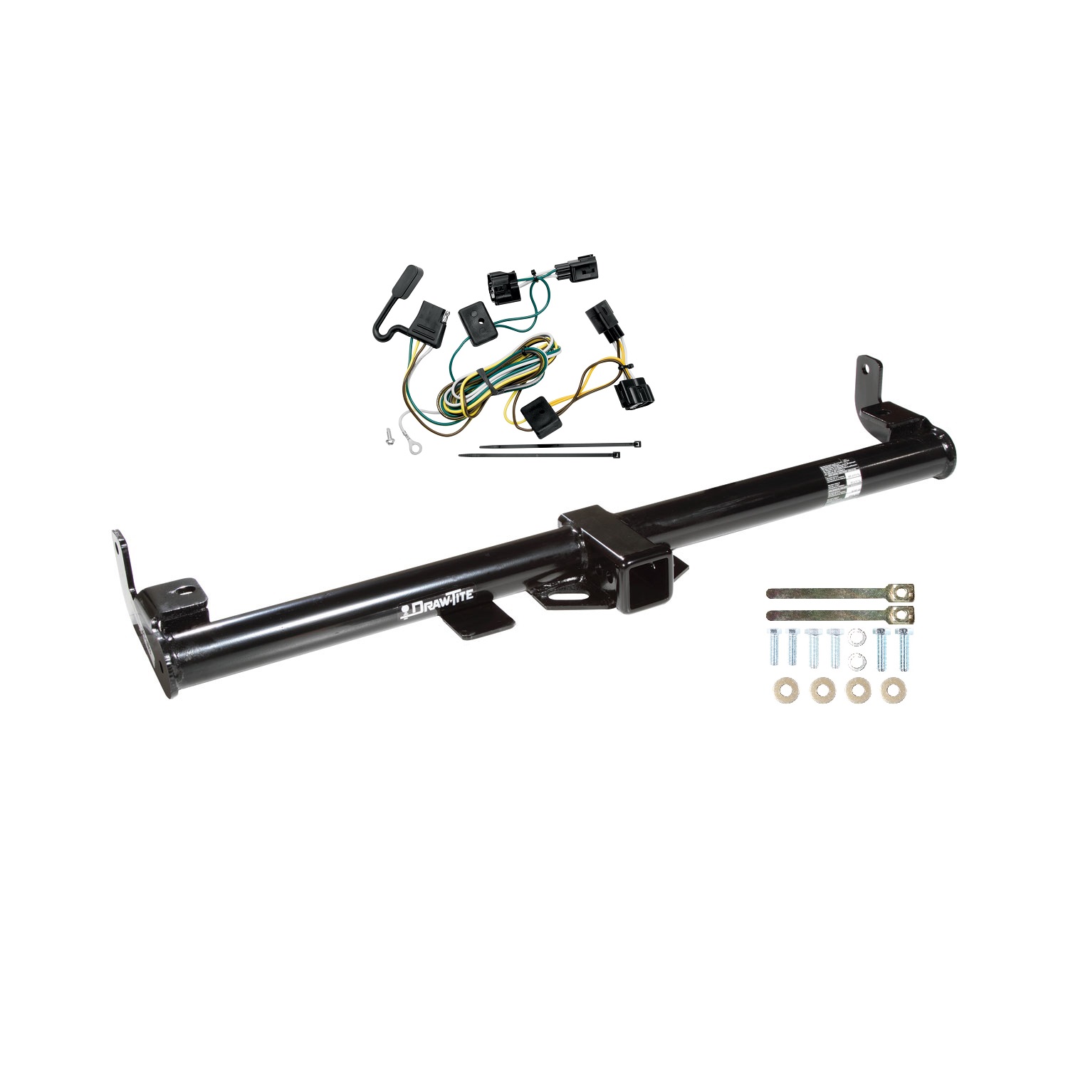 1998-2006 Jeep Wrangler Draw-tite Class 3 Trailer Hitch, 2 Inch Square Receiver Bundle w/ Plug-n-Play T-One Wiring Harness thumbnail 0