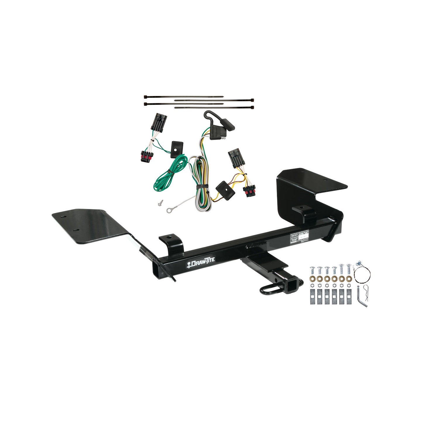 2000-2005 Chevrolet Impala Draw-tite Class 2 Trailer Hitch, 1-1/4 Inch Square Receiver Bundle w/ Plug-n-Play T-One Wiring Harness thumbnail 0
