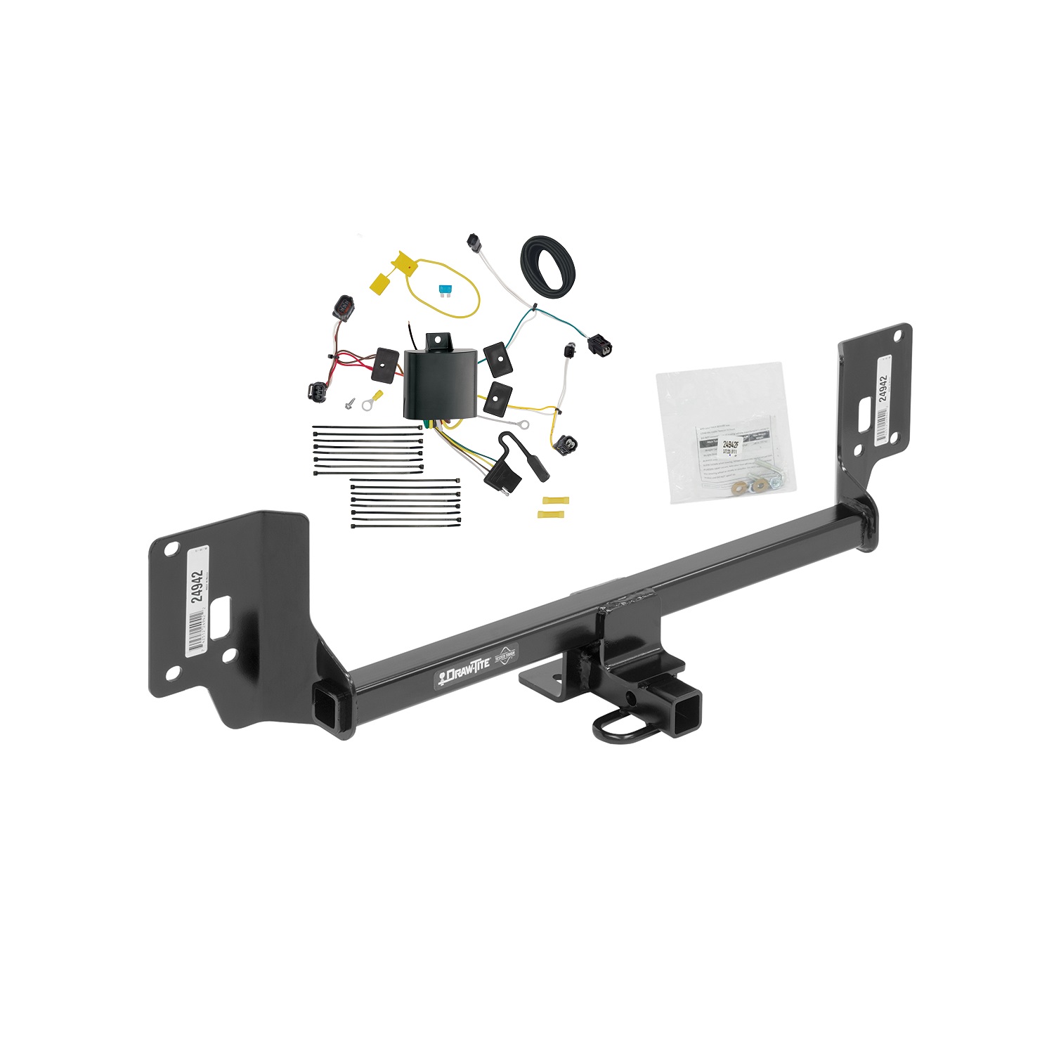 2015-2020 Acura TLX Draw-tite Class 1 Trailer Hitch, 1-1/4 Inch Square Receiver Bundle w/ Plug-n-Play T-One Wiring Harness