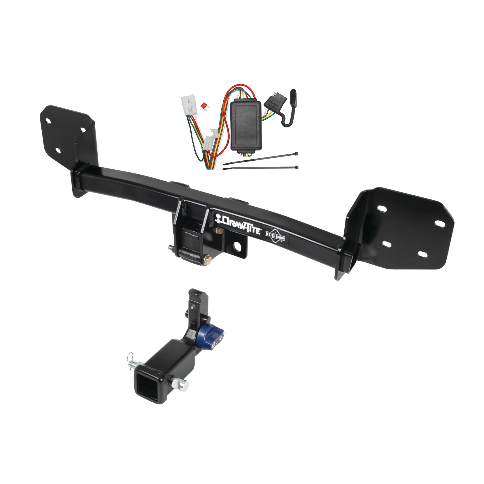 2010-2019 Subaru Outback Wagon, Except Sport Draw-tite Hidden Hitch Completely Hidden Trailer Hitch 2 Inch Removable Receiver Bundle w/ Plug-n-Play T-One Wiring Harness thumbnail 0