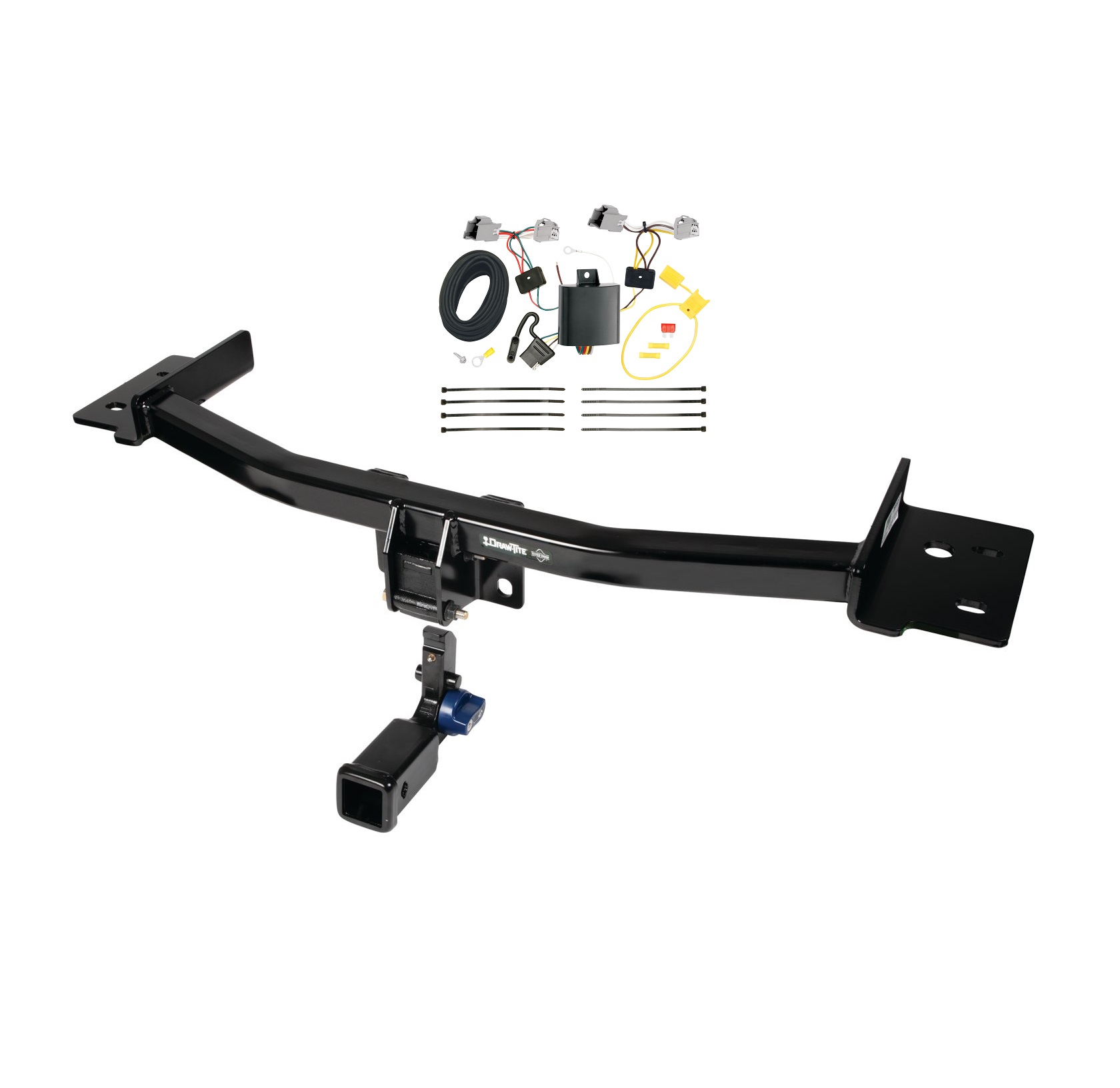 2020-2023 Ford Explorer Draw-tite Hidden Hitch Completely Hidden Trailer Hitch 2 Inch Removable Receiver Bundle w/ Plug-n-Play T-One Wiring Harness thumbnail 0
