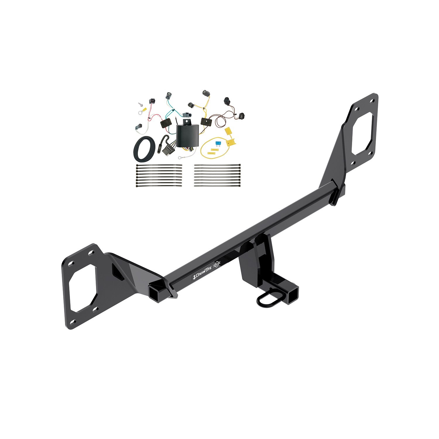 2016-2021 Honda Civic Sedan, Except Models w/Center Exhaust Draw-tite Class 1 Trailer Hitch, 1-1/4 Inch Square Receiver Bundle w/ Plug-n-Play T-One Wiring Harness thumbnail 0