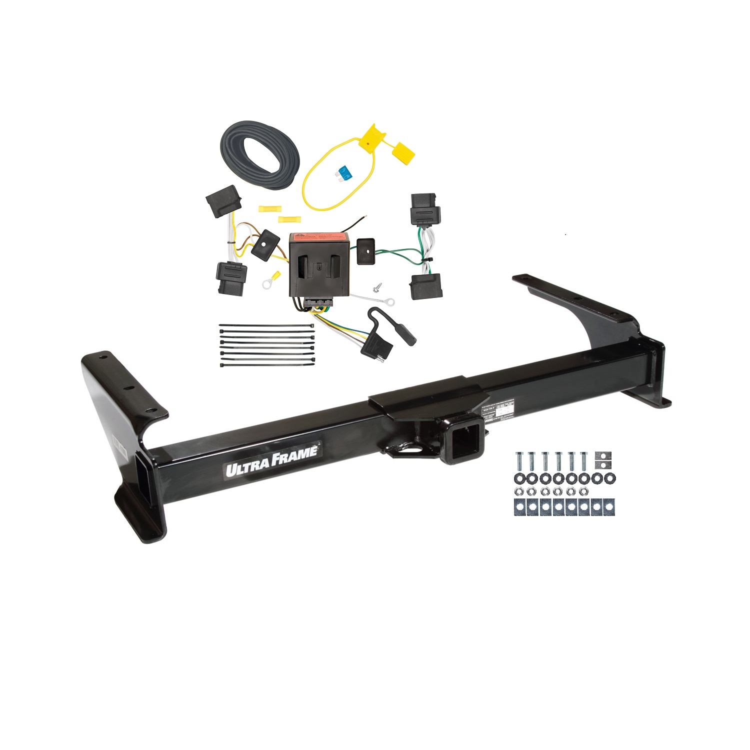 2008-2008 Ford E-350 Econoline Super Duty Draw-tite Class 4 Trailer Hitch, 2 Inch Square Receiver Bundle w/ Plug-n-Play T-One Wiring Harness 41906 thumbnail 0