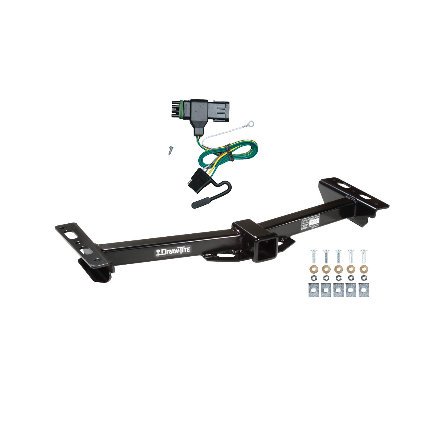 1988-1999 Chevrolet K2500 w/Aftermarket Roll Pan Draw-tite Class 3 Trailer Hitch, 2 Inch Square Receiver Bundle w/ Plug-n-Play T-One Wiring Harness thumbnail 0