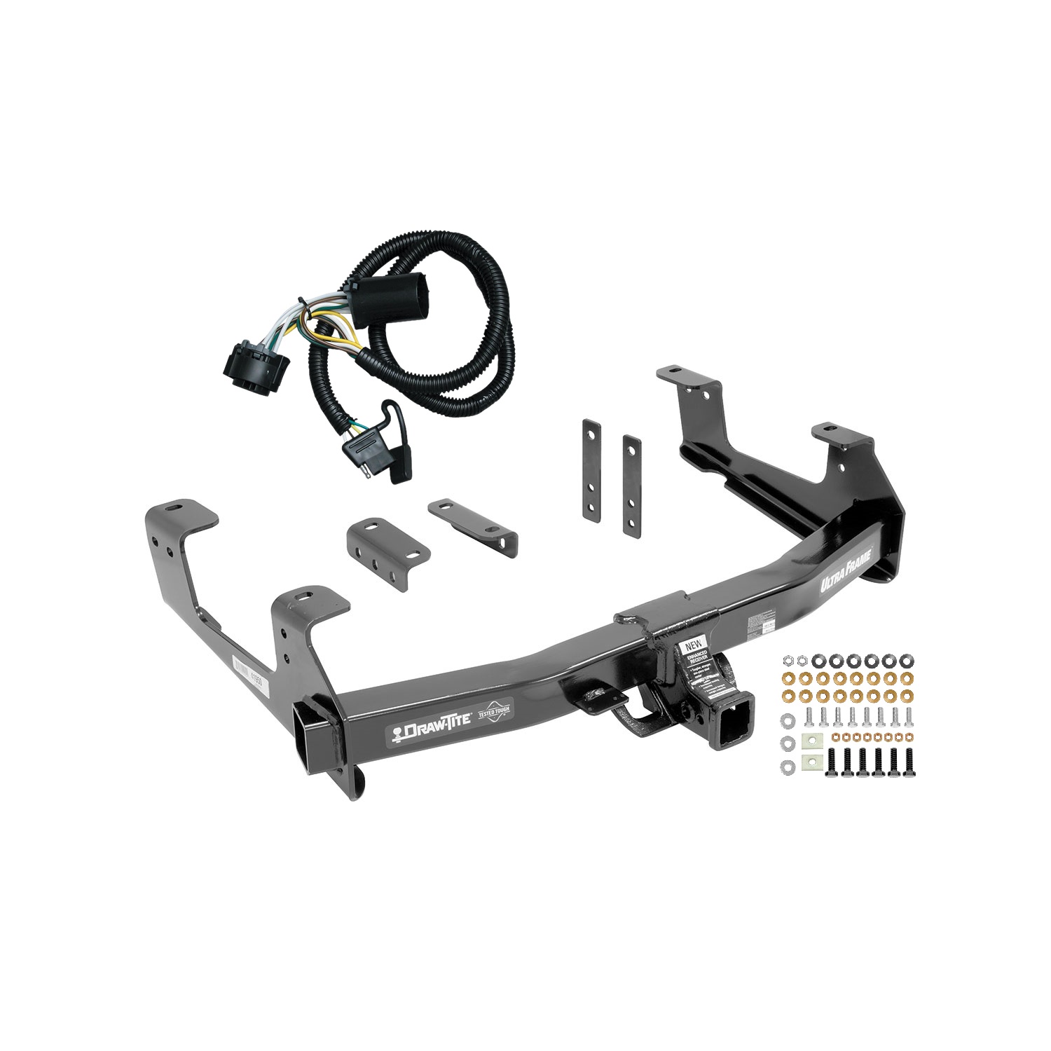 2015-2019 GMC Sierra 3500 HD Draw-tite Class 5 Trailer Hitch, 2 Inch Square Receiver Bundle w/ Plug-n-Play T-One Wiring Harness thumbnail 0