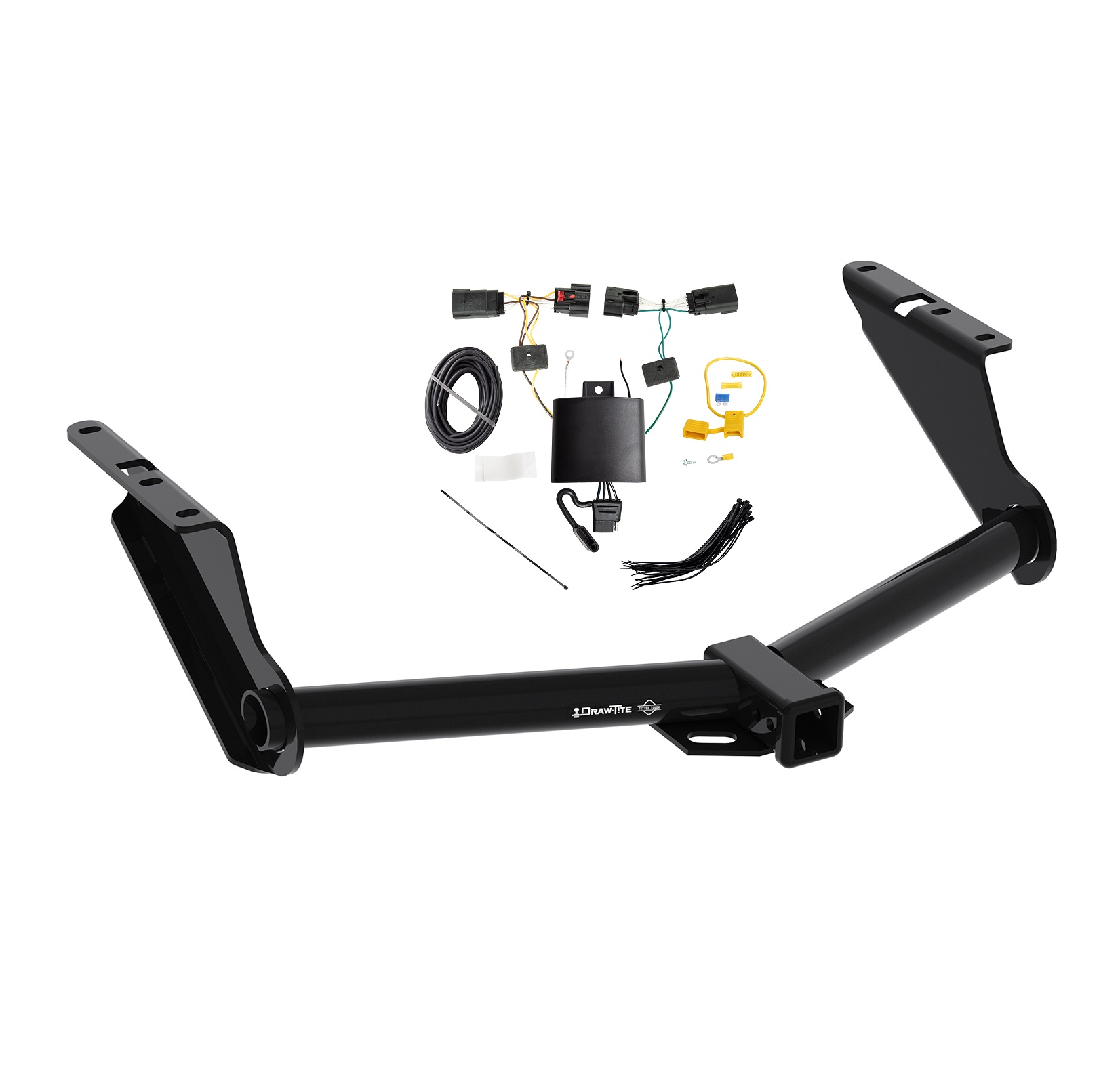 2020-2024 Jeep Gladiator Except RubiconDraw-Tite Class 4 Trailer Hitch, 2 Inch Square Receiver Bundle w/ Plug-n-Play T-One Wiring Harness thumbnail 0