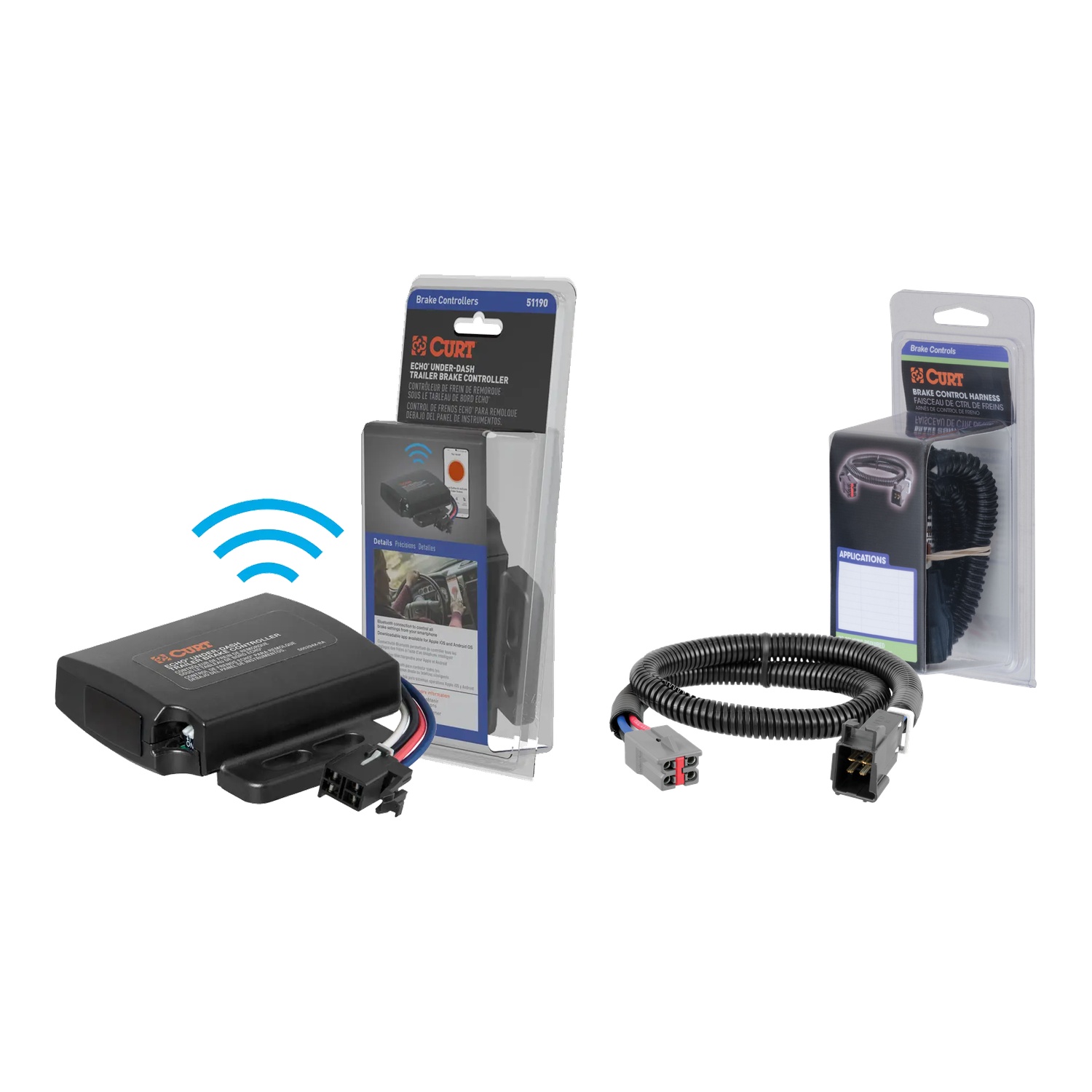 2092-2093 Ford Bronco  CURT Echo Under-Dash Trailer Brake Controller, Bluetooth® Smartphone for 1-4 Axles #51190 thumbnail 0