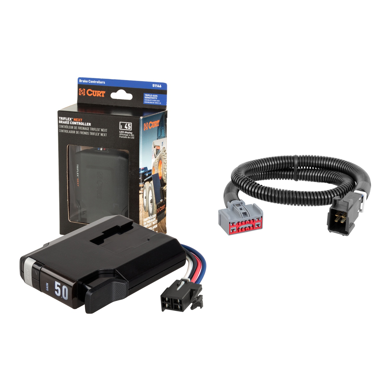 2020-2026 Chevrolet Silverado 2500 HD  CURT TriFlex NEXT Proportional Motion-Sensing Trailer Brake Controller for 1-4 Axles #51146 thumbnail 0