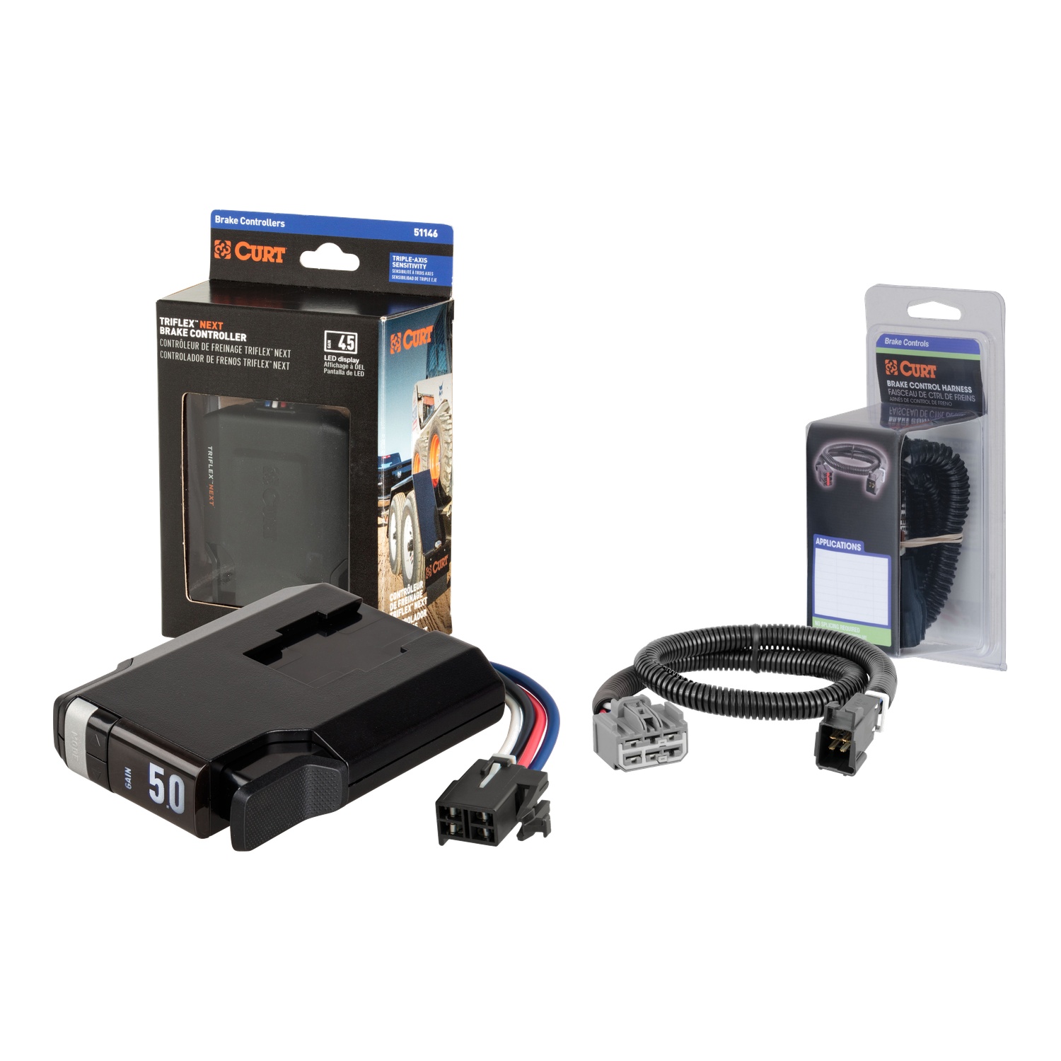 2009-2017 Chevrolet Traverse  CURT TriFlex NEXT Proportional Motion-Sensing Trailer Brake Controller for 1-4 Axles #51146 thumbnail 0