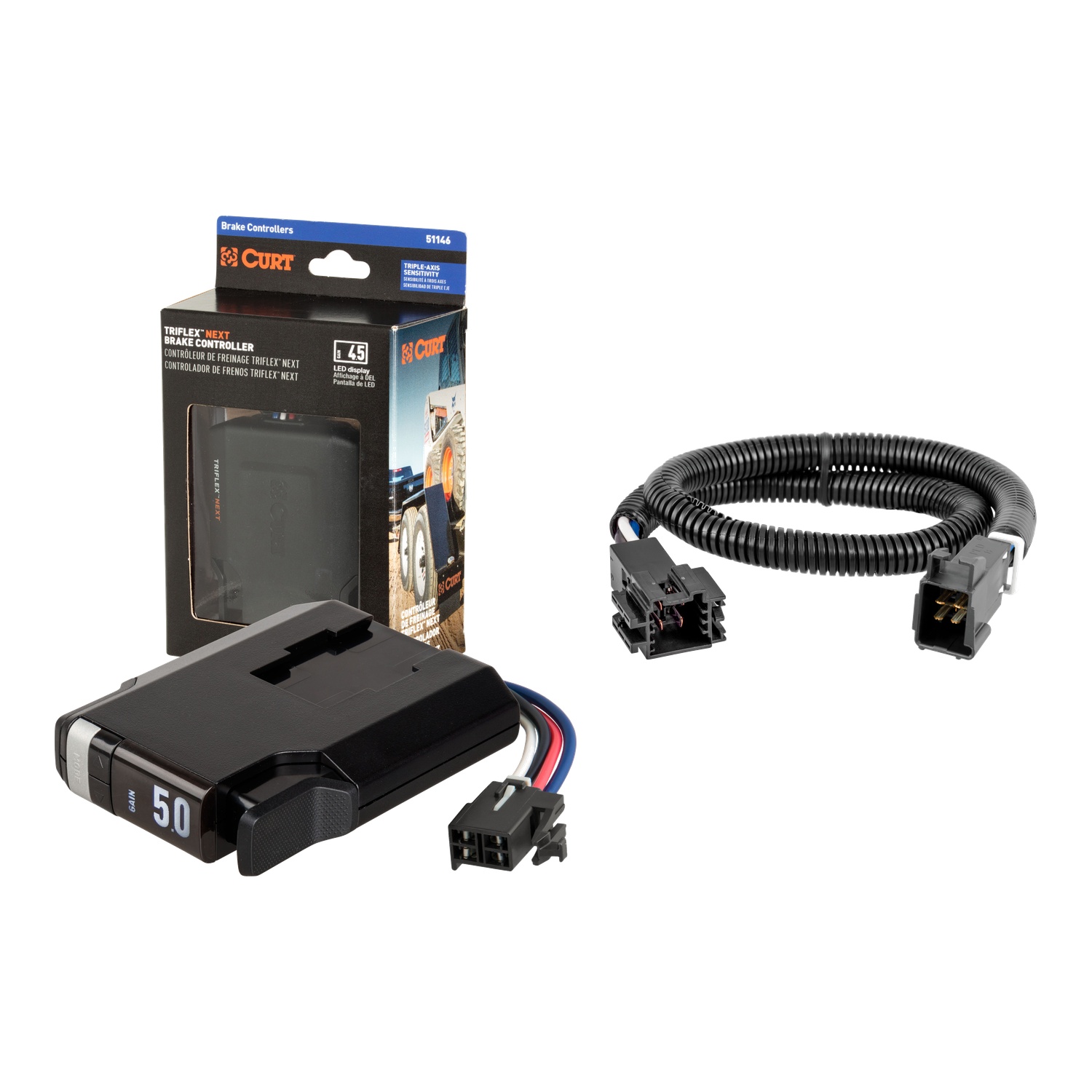 2012-2016 Mercedes-Benz GL450 with Factory Tow Package CURT TriFlex NEXT Proportional Motion-Sensing Trailer Brake Controller for 1-4 Axles #51146 thumbnail 0