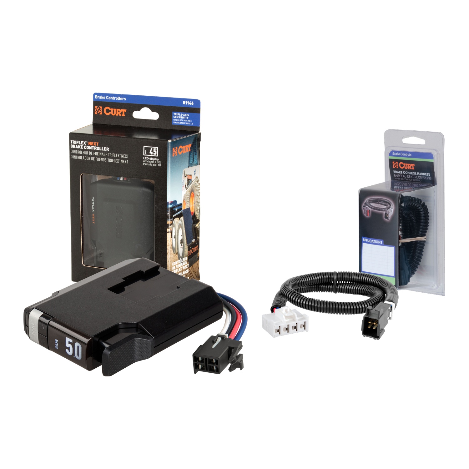 2007-2009 Chrysler Aspen  CURT TriFlex NEXT Proportional Motion-Sensing Trailer Brake Controller for 1-4 Axles #51146 thumbnail 0