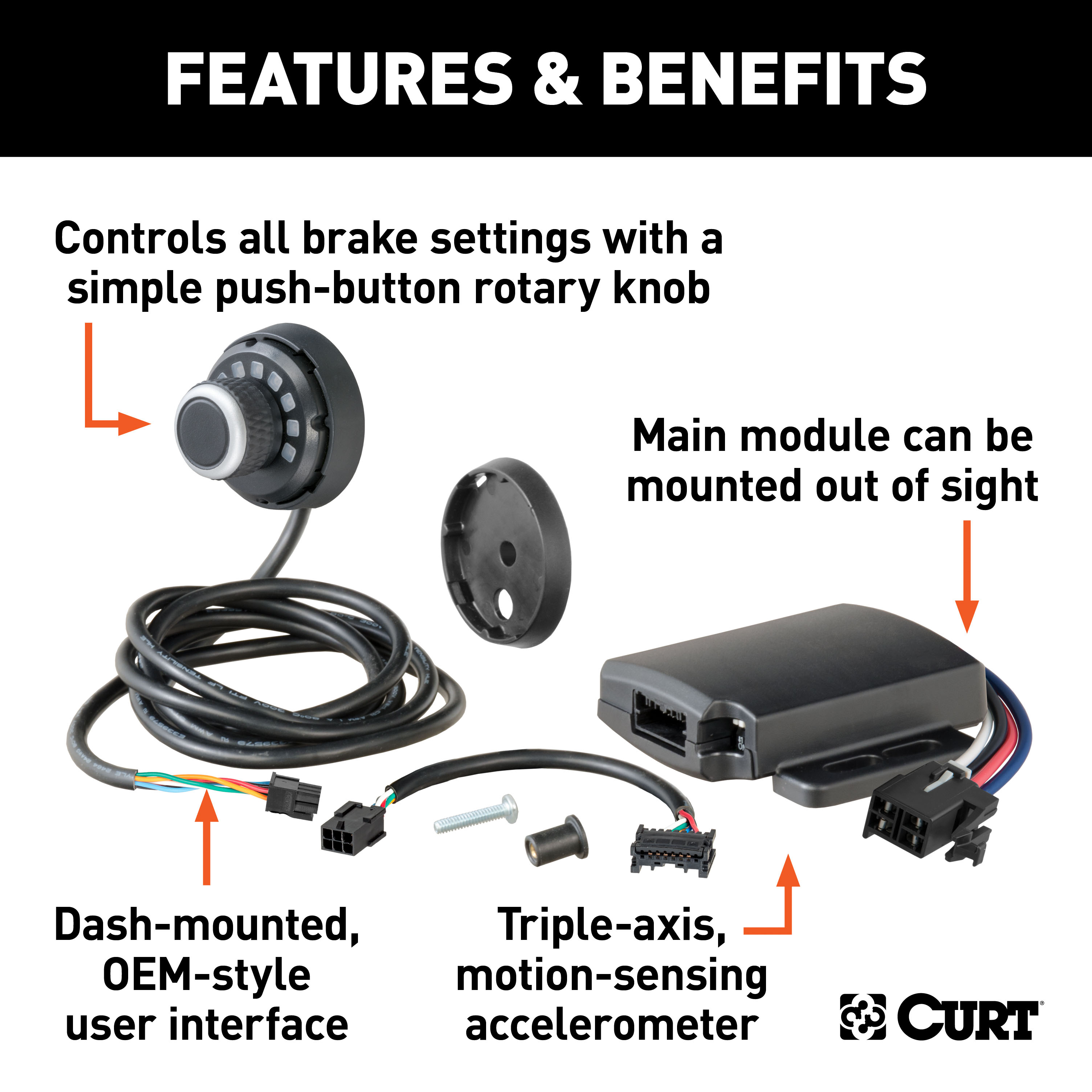 2002-2025 Ford Explorer  CURT Venturer NEXT Time-Delay Trailer Brake Controller for 1-3 Axles #51116 thumbnail 4