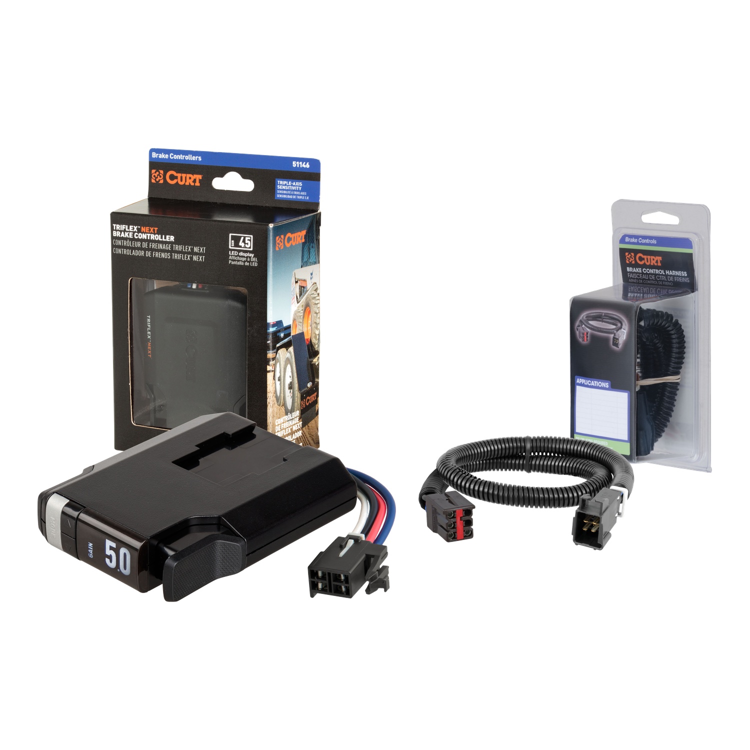 2002-2025 Ford Explorer  CURT TriFlex NEXT Proportional Motion-Sensing Trailer Brake Controller for 1-4 Axles #51146 thumbnail 0