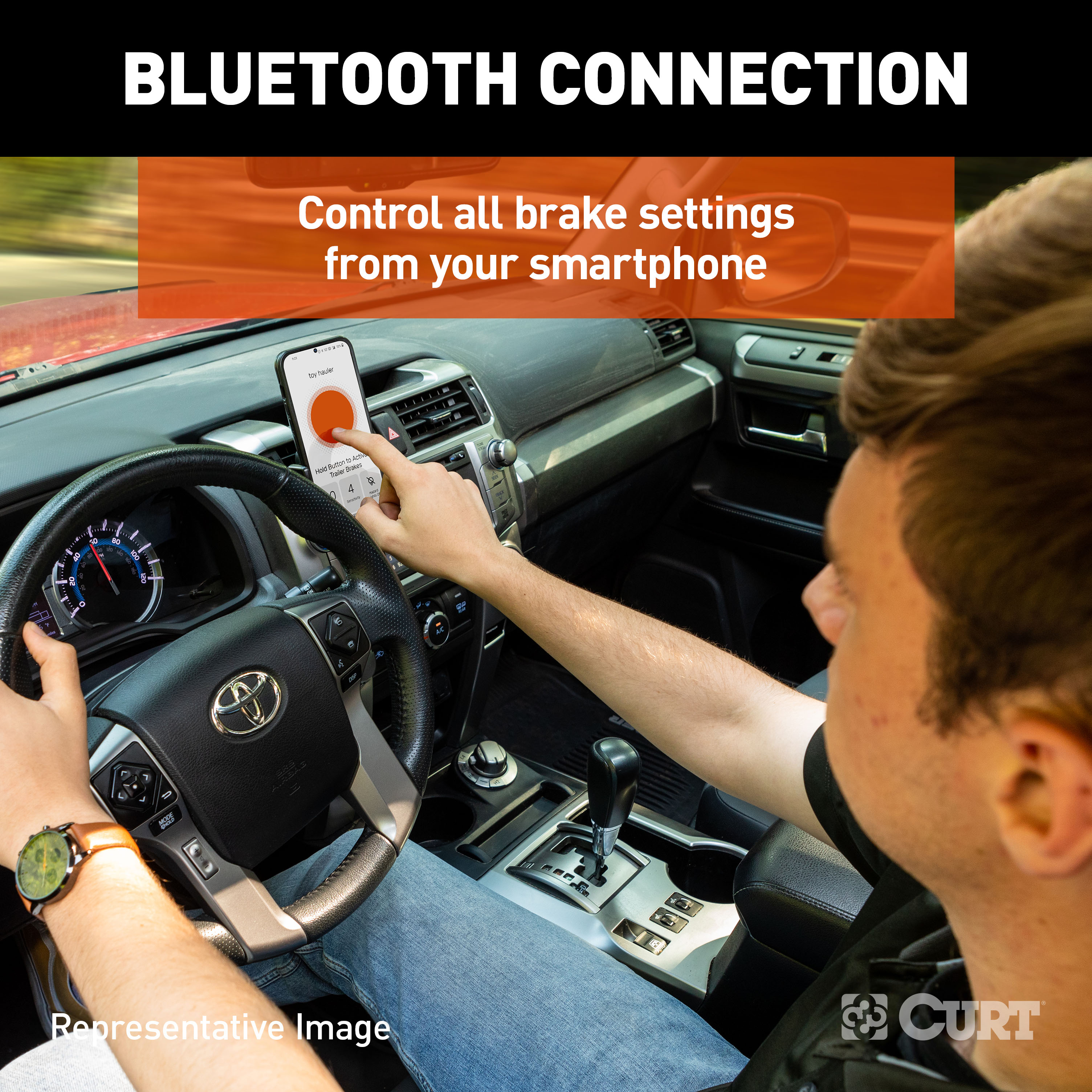 2012-2015 Mercedes-Benz ML350 with Factory Tow Package CURT Echo Under-Dash Trailer Brake Controller, Bluetooth® Smartphone for 1-4 Axles #51190 thumbnail 6