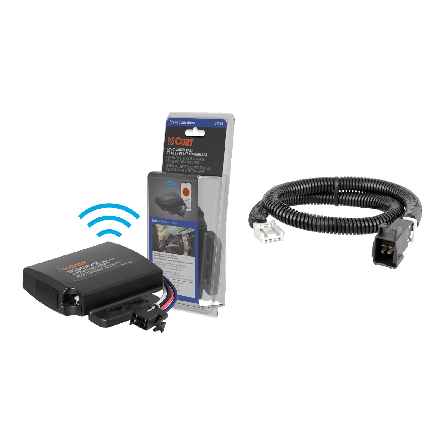 2024-2025 Mazda CX-90  CURT Echo Under-Dash Trailer Brake Controller, Bluetooth® Smartphone for 1-4 Axles #51190 thumbnail 0