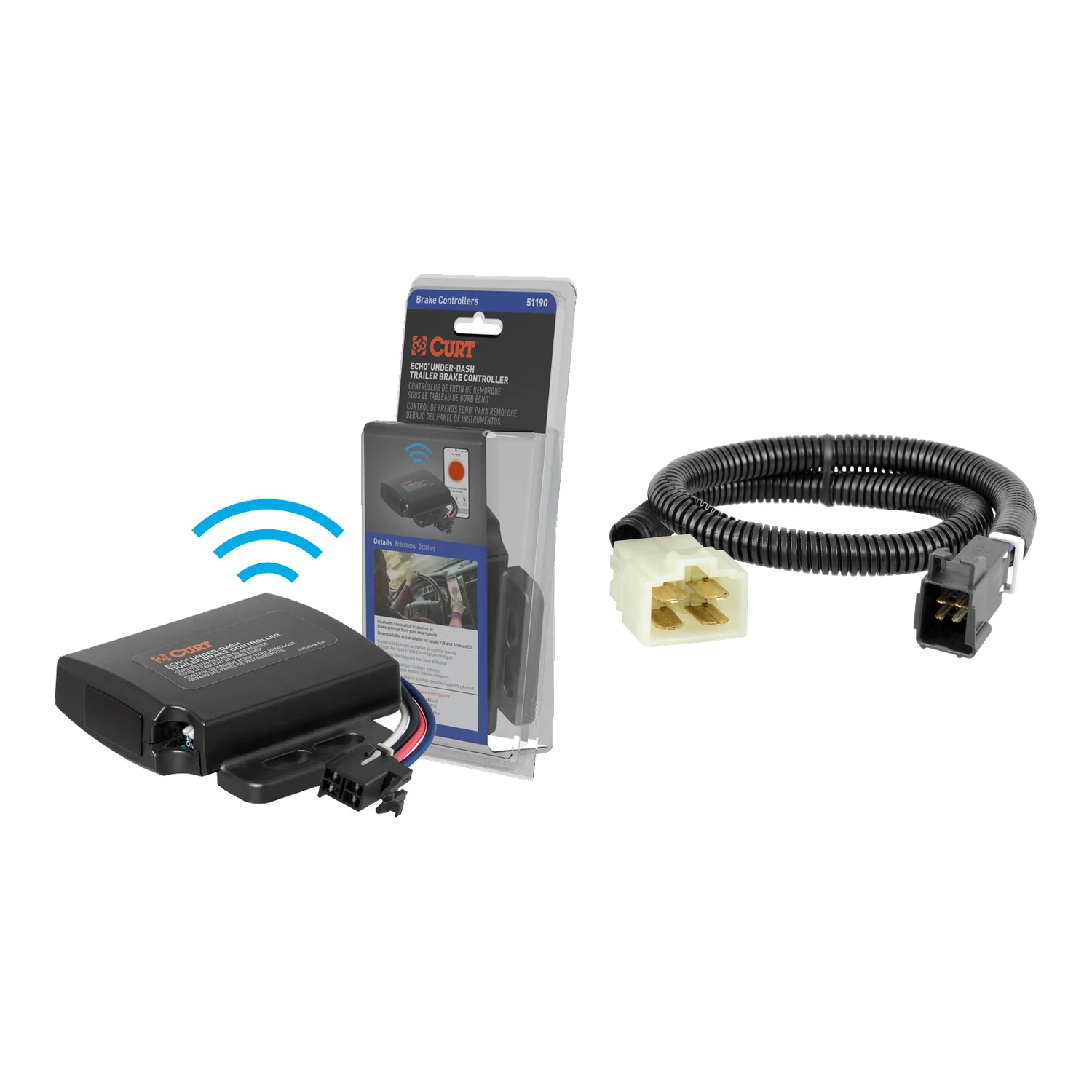 2021-2026 Genesis GV80  CURT Echo Under-Dash Trailer Brake Controller, Bluetooth® Smartphone for 1-4 Axles #51190 thumbnail 0