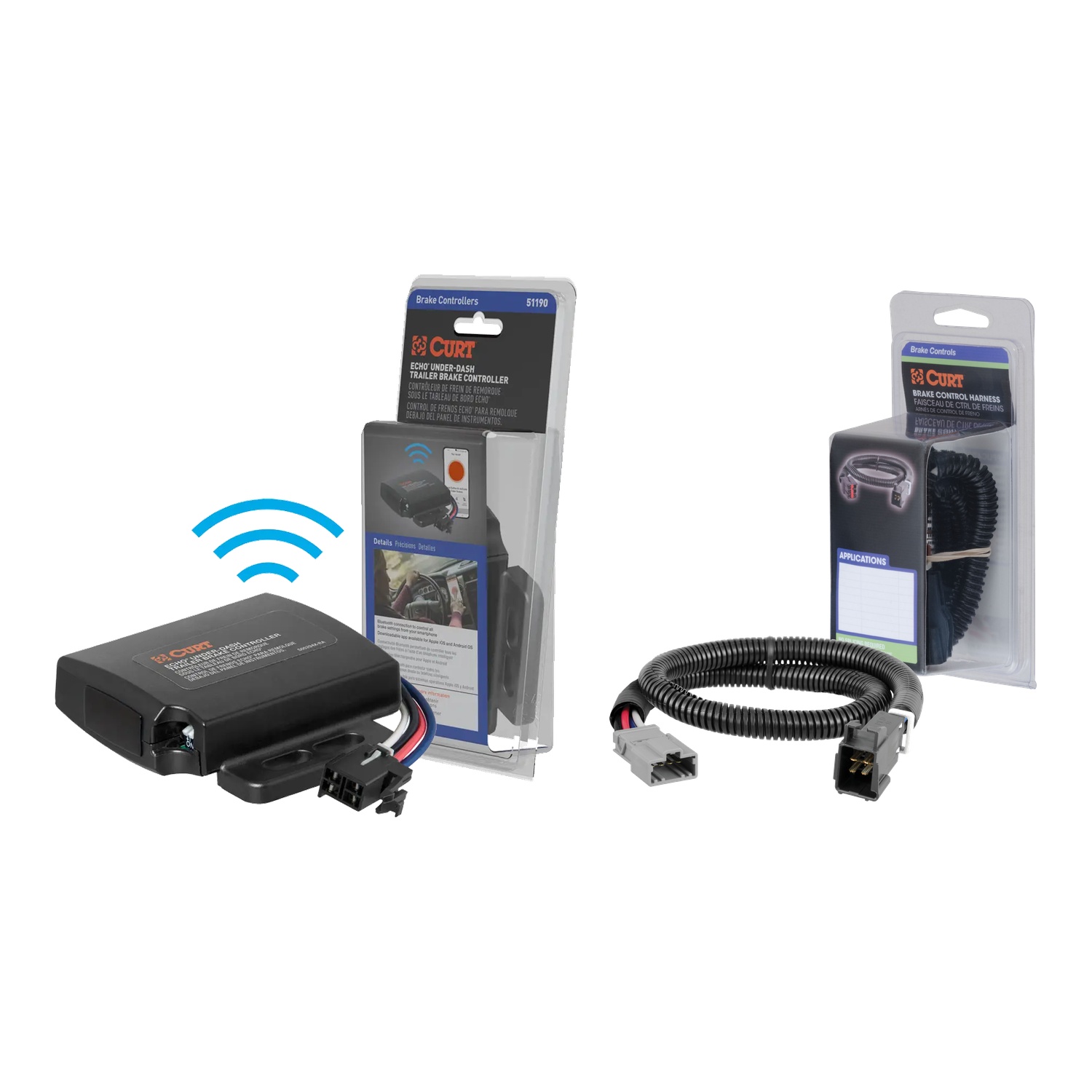 2009-2025 Honda Pilot  CURT Echo Under-Dash Trailer Brake Controller, Bluetooth® Smartphone for 1-4 Axles #51190 thumbnail 0