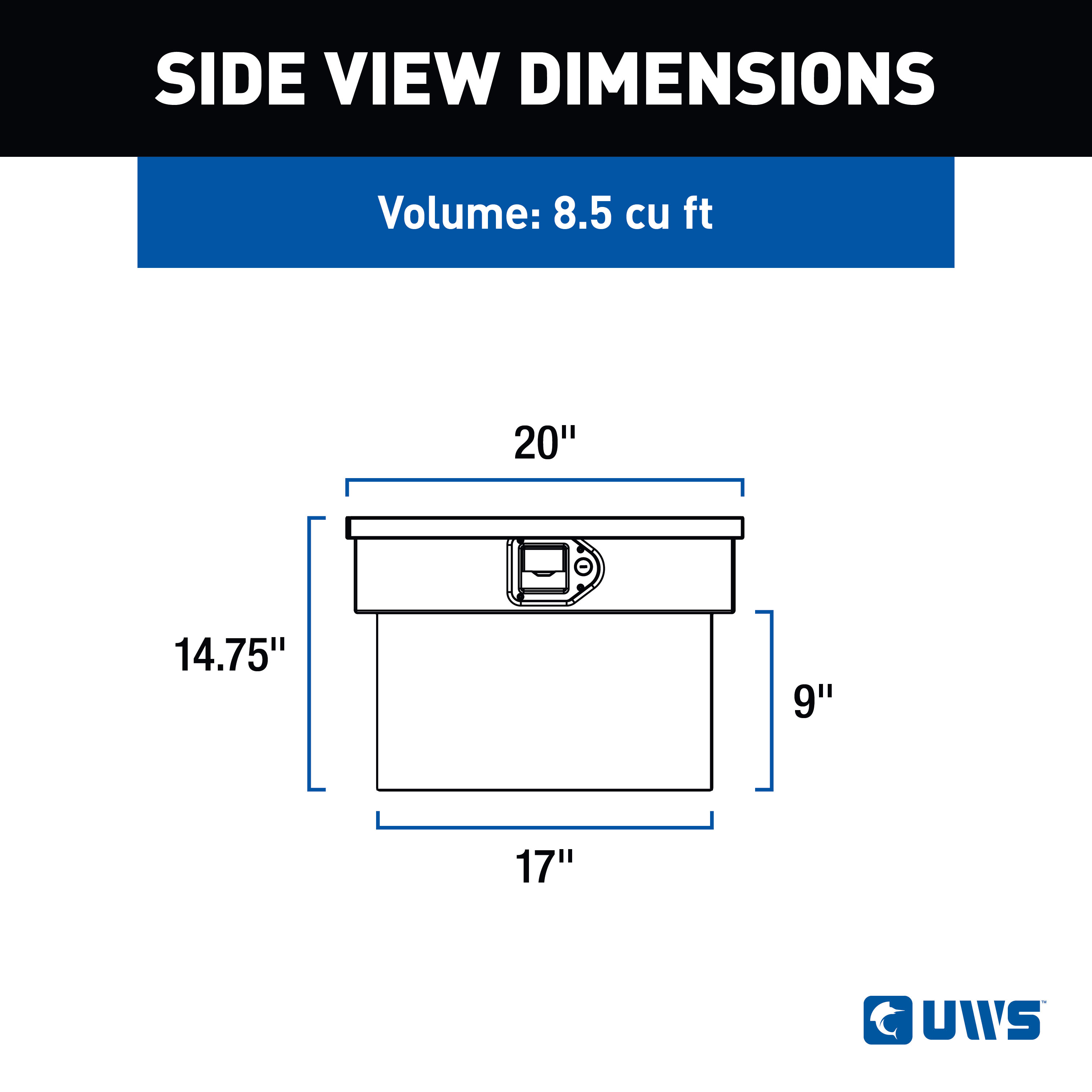 UWS EC50008 69-Inch Heavy-Wall Aluminum Gull Wing Truck Tool Box with RigidCore Lids thumbnail 6