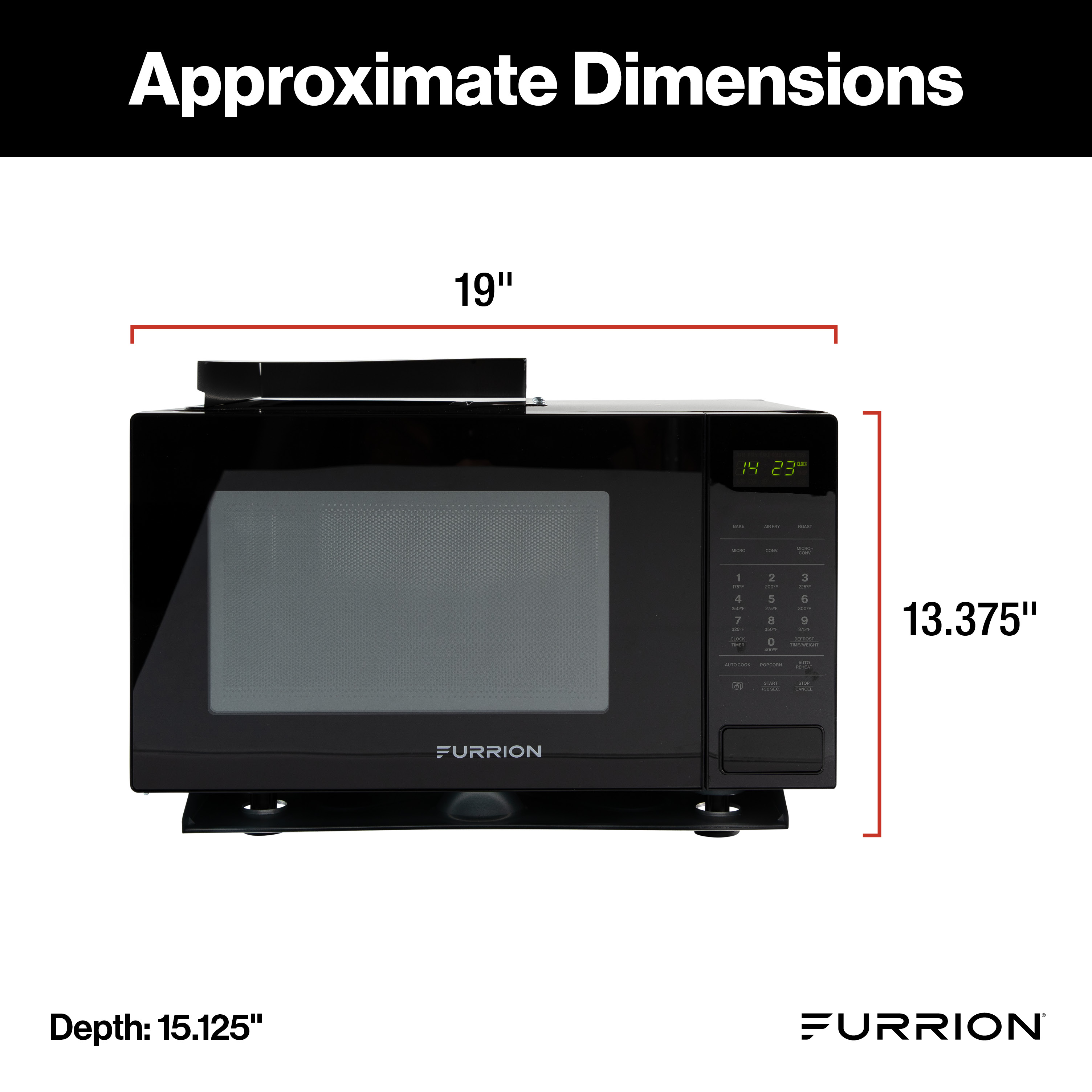 Furrion 0.9 cu. ft. Built-In Convection Microwave Oven with Air Fryer #FMAM09AC-BL thumbnail 1