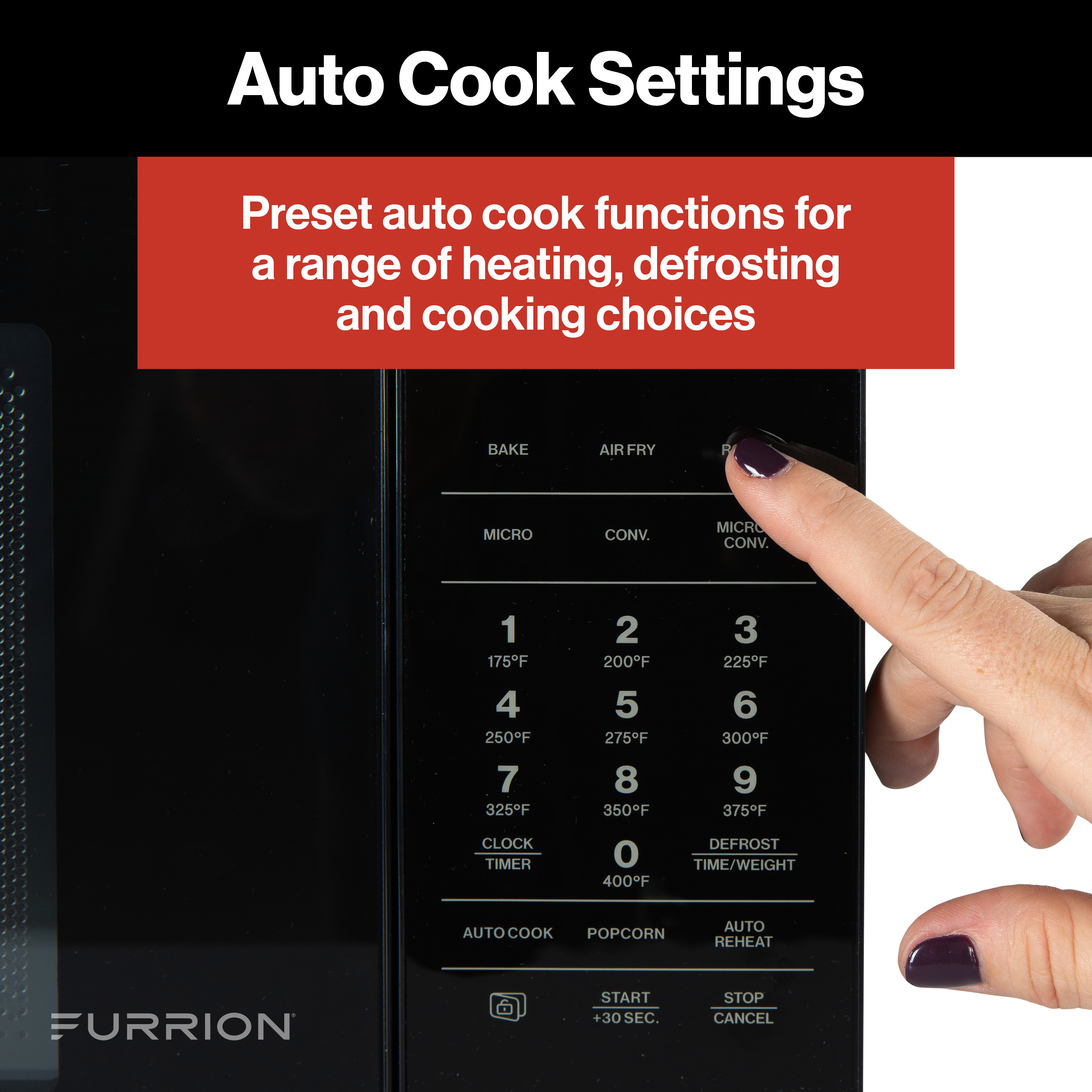 Furrion 0.9 cu. ft. Built-In Convection Microwave Oven with Air Fryer #FMAM09AC-BL thumbnail 4