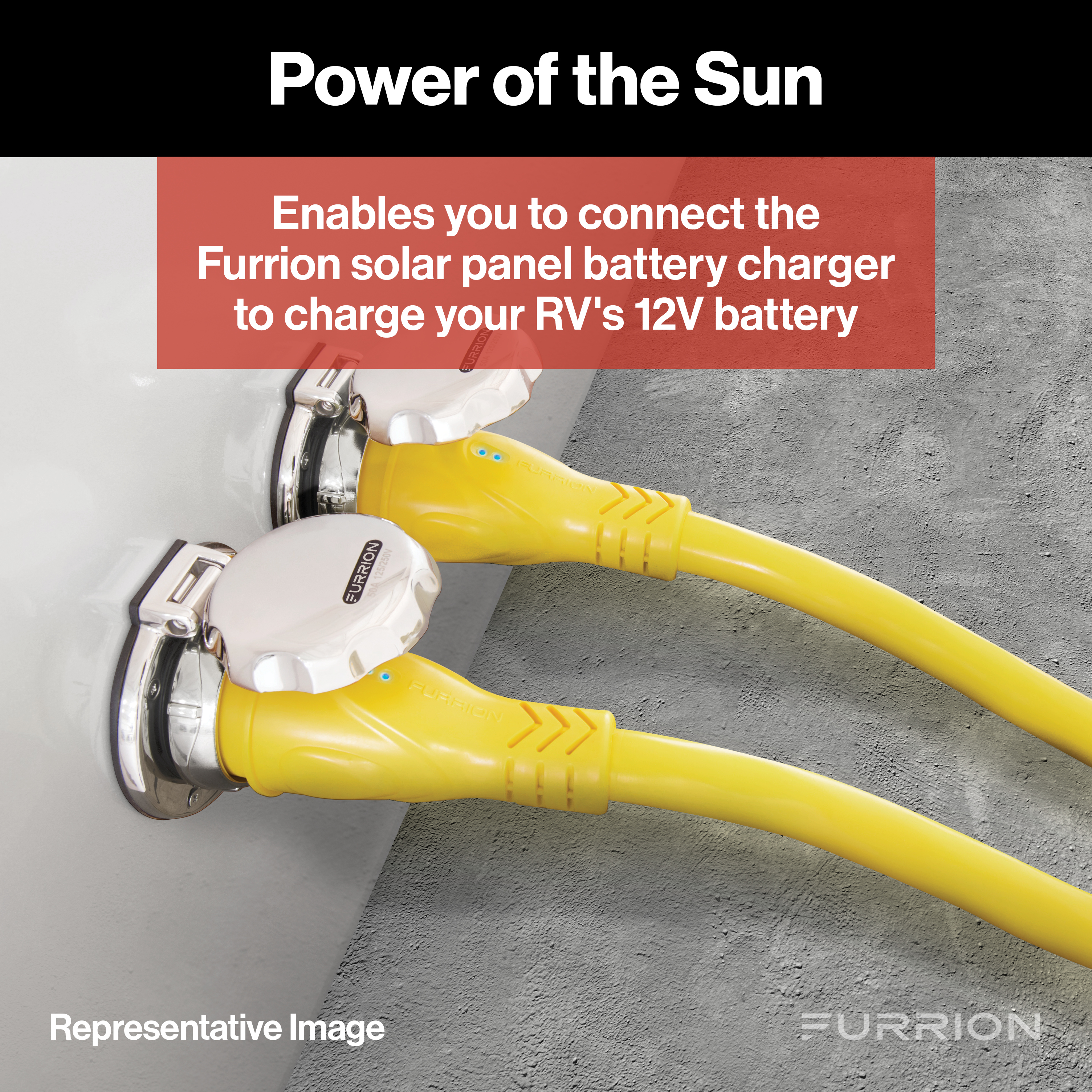 Furrion 10A RV Solar Port Inlet - Black #FSPINS-BS-OEM thumbnail 3