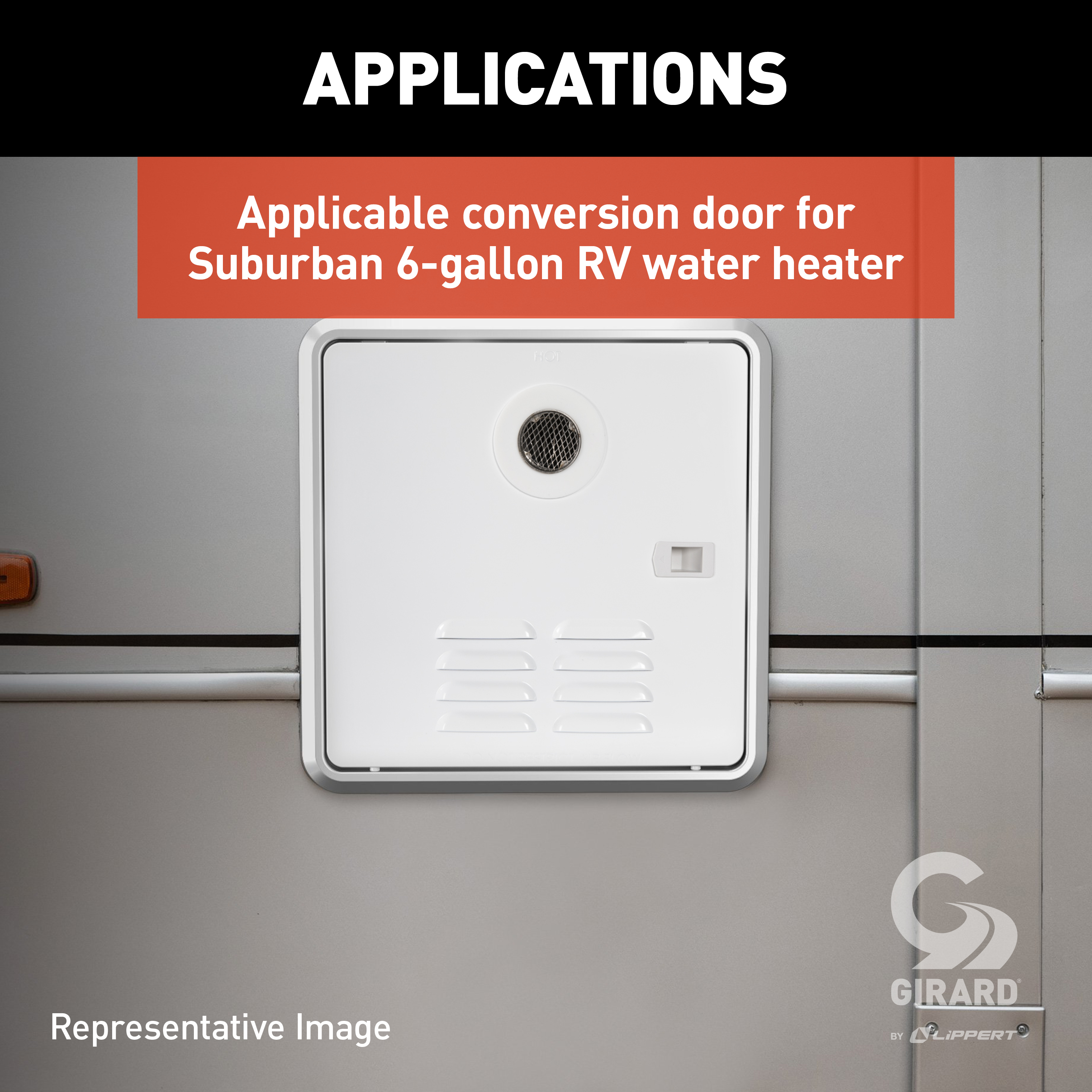 Girard RV Water Heater Door Installation Kit - 6-Gallon (Suburban), Polar White #2GWHD thumbnail 3