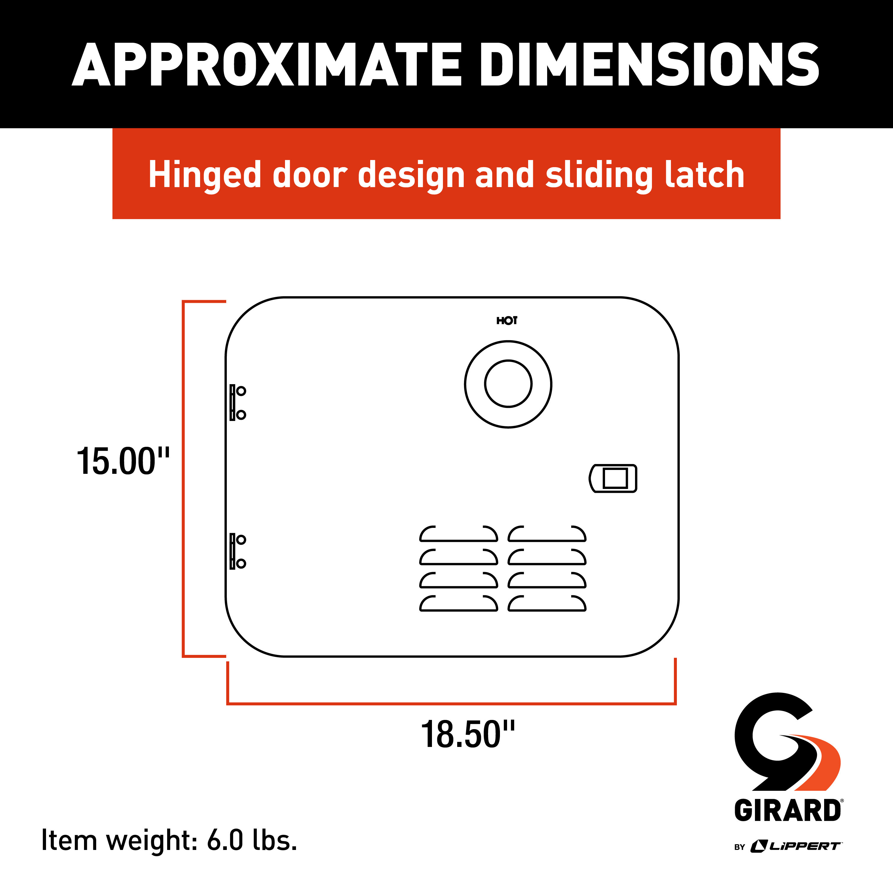 Girard RV Water Heater Door Installation Kit - 6-Gallon (Atwood/Dometic), Polar White #2GWHDA6 thumbnail 1