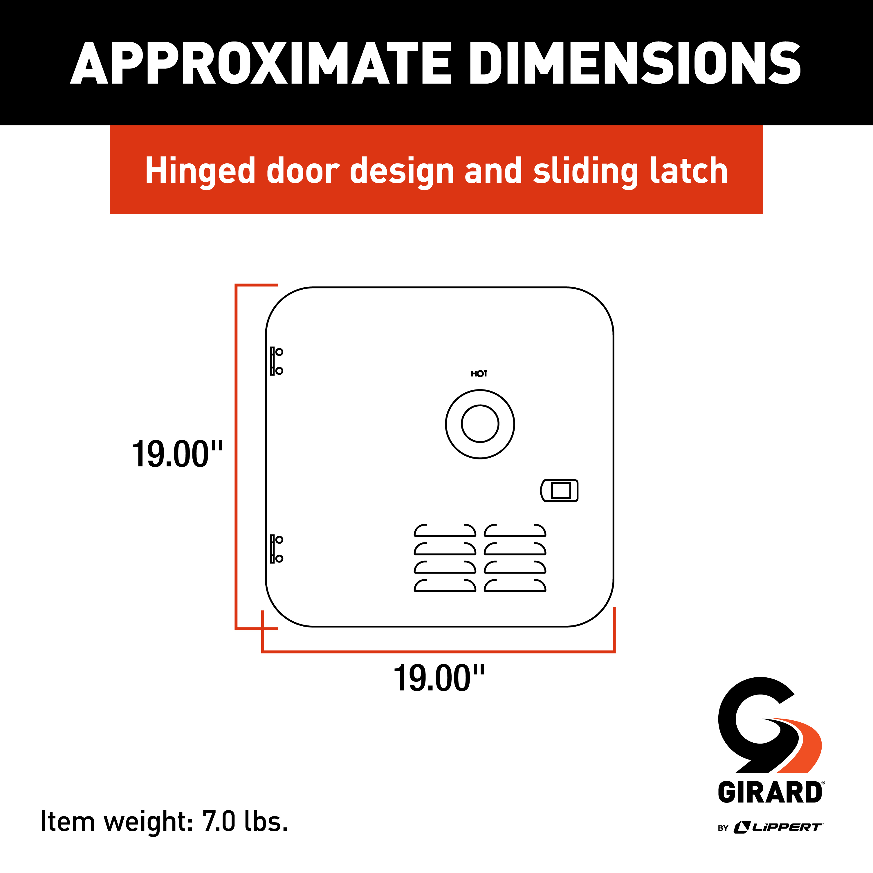 Girard RV Water Heater Door Installation Kit - 10-Gallon, Polar White thumbnail 1