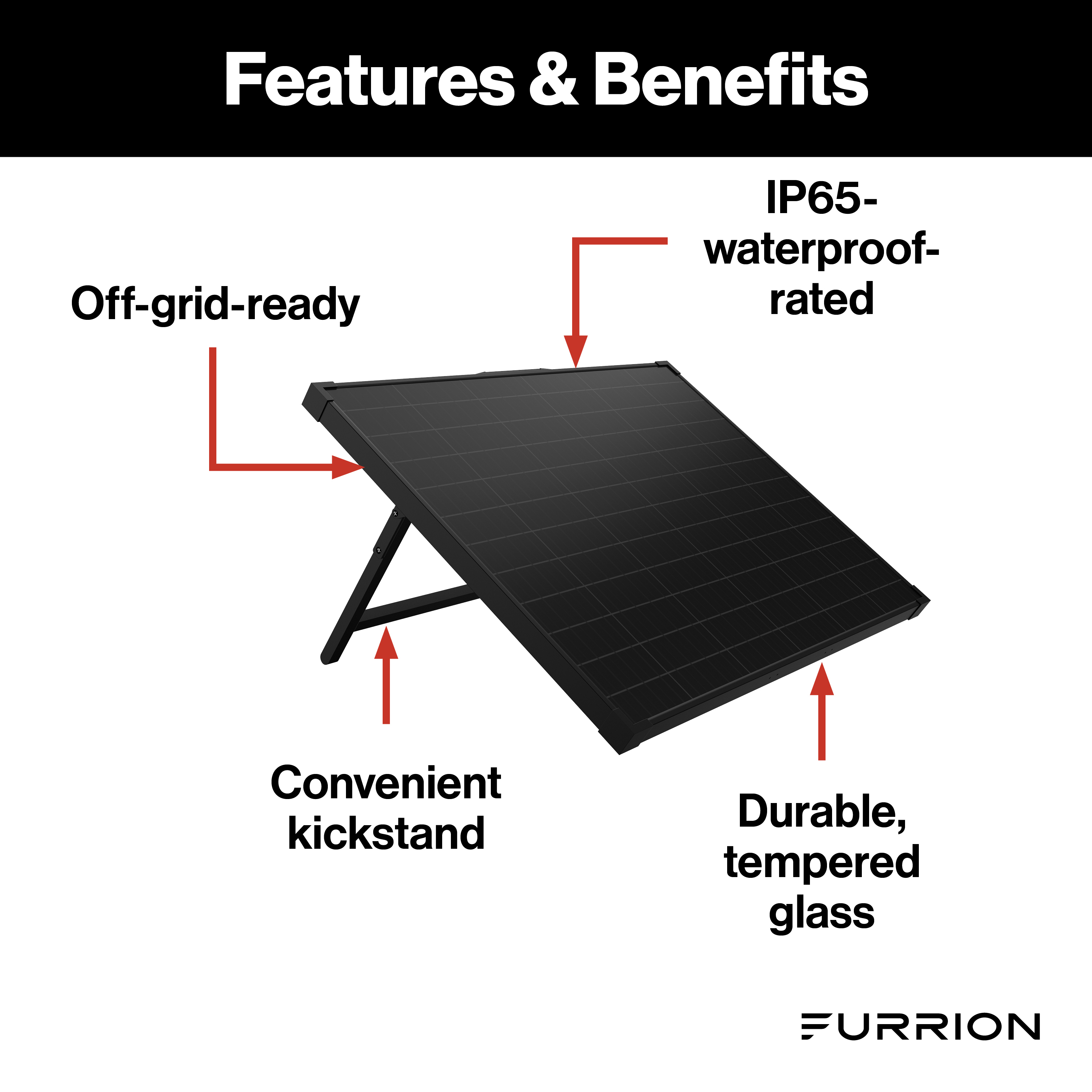 Furrion 100W Portable Kickstand Solar Panel - PWM Bundle Kit #FSPK10MWT-BL thumbnail 1