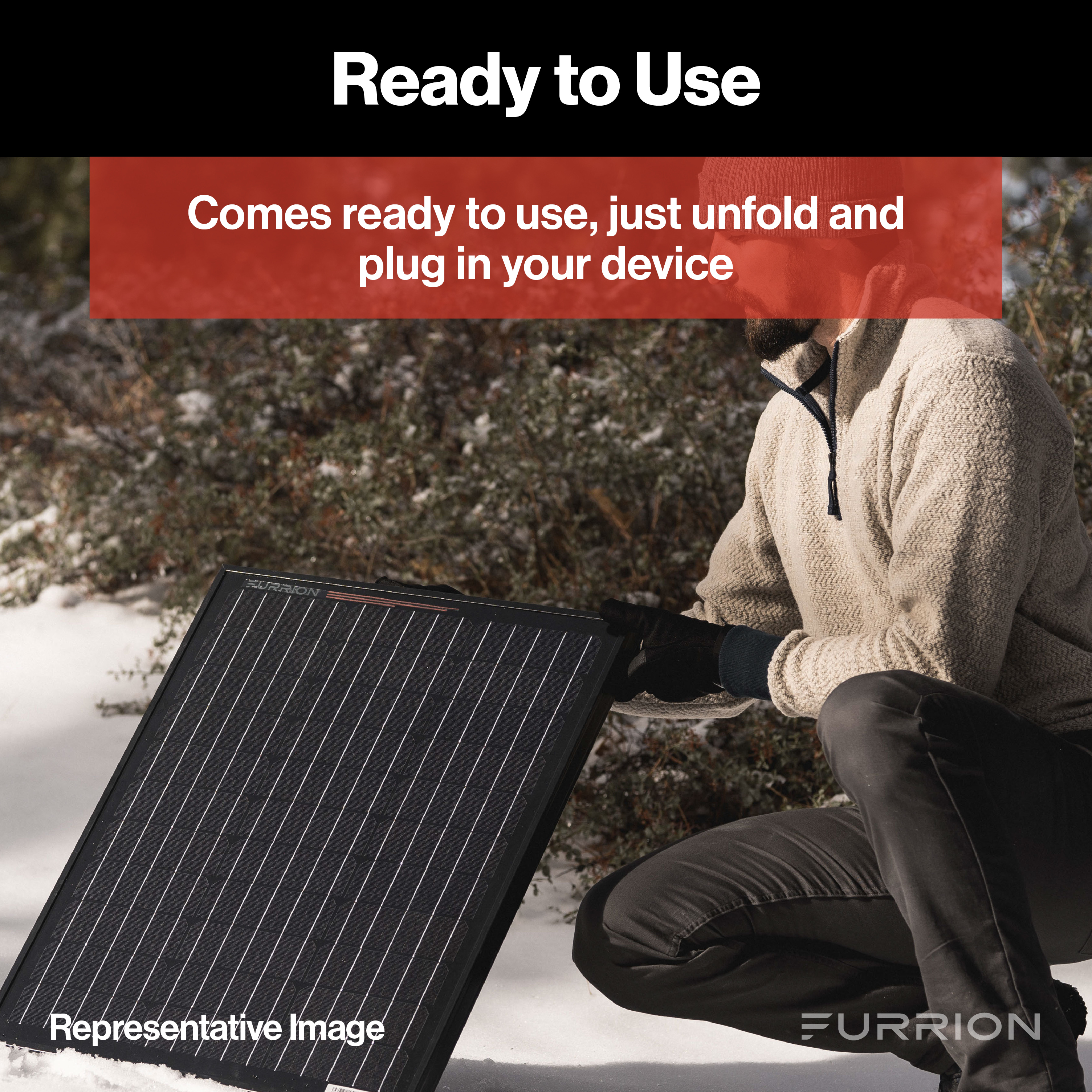 Furrion 100W Portable Kickstand Solar Panel - PWM Bundle Kit #FSPK10MWT-BL thumbnail 4