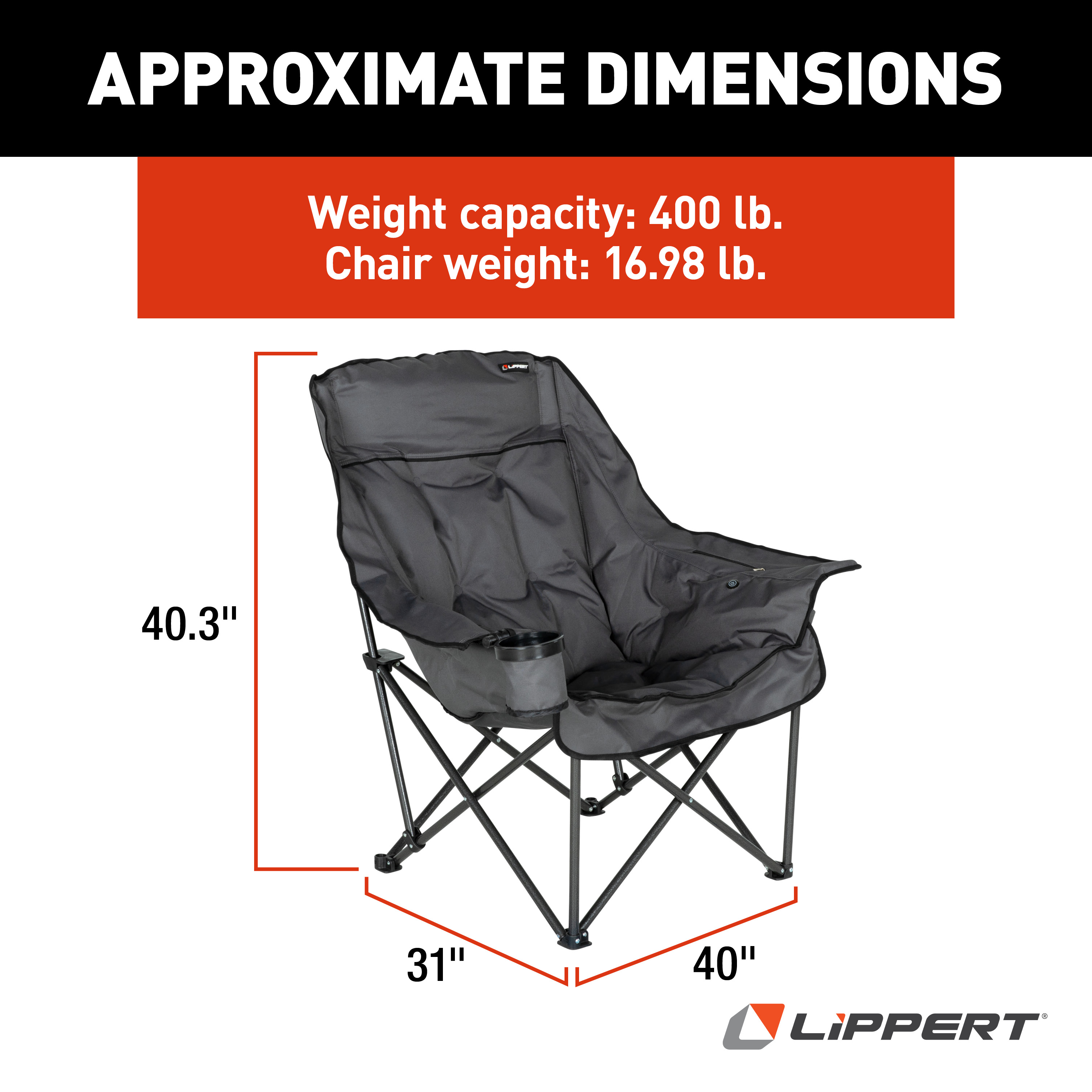 Lippert Big Bear Heated Chair - Dark Grey #2024043334 thumbnail 2