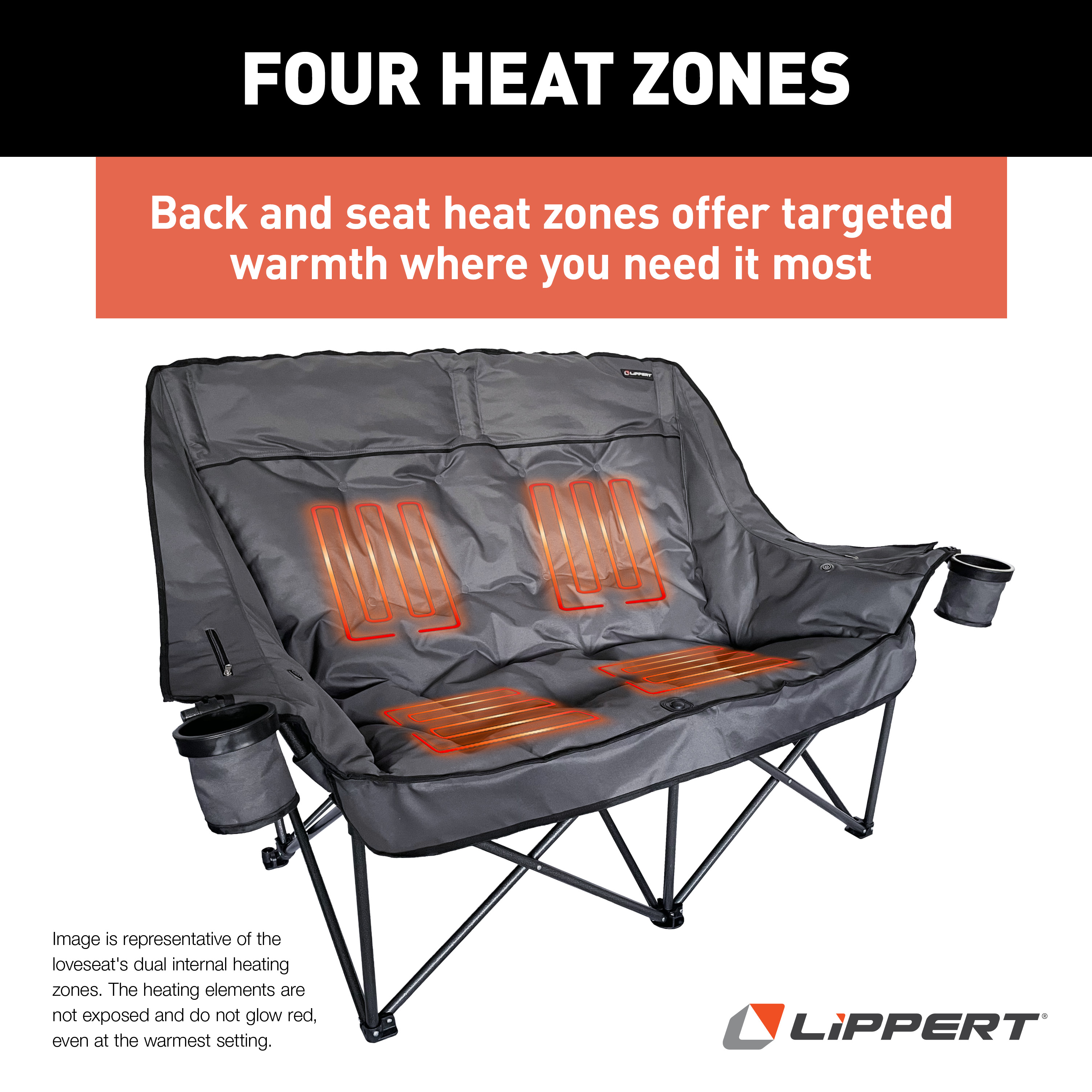 Lippert Big Bear Heated Folding Loveseat - Dark Grey #2024043335 thumbnail 3